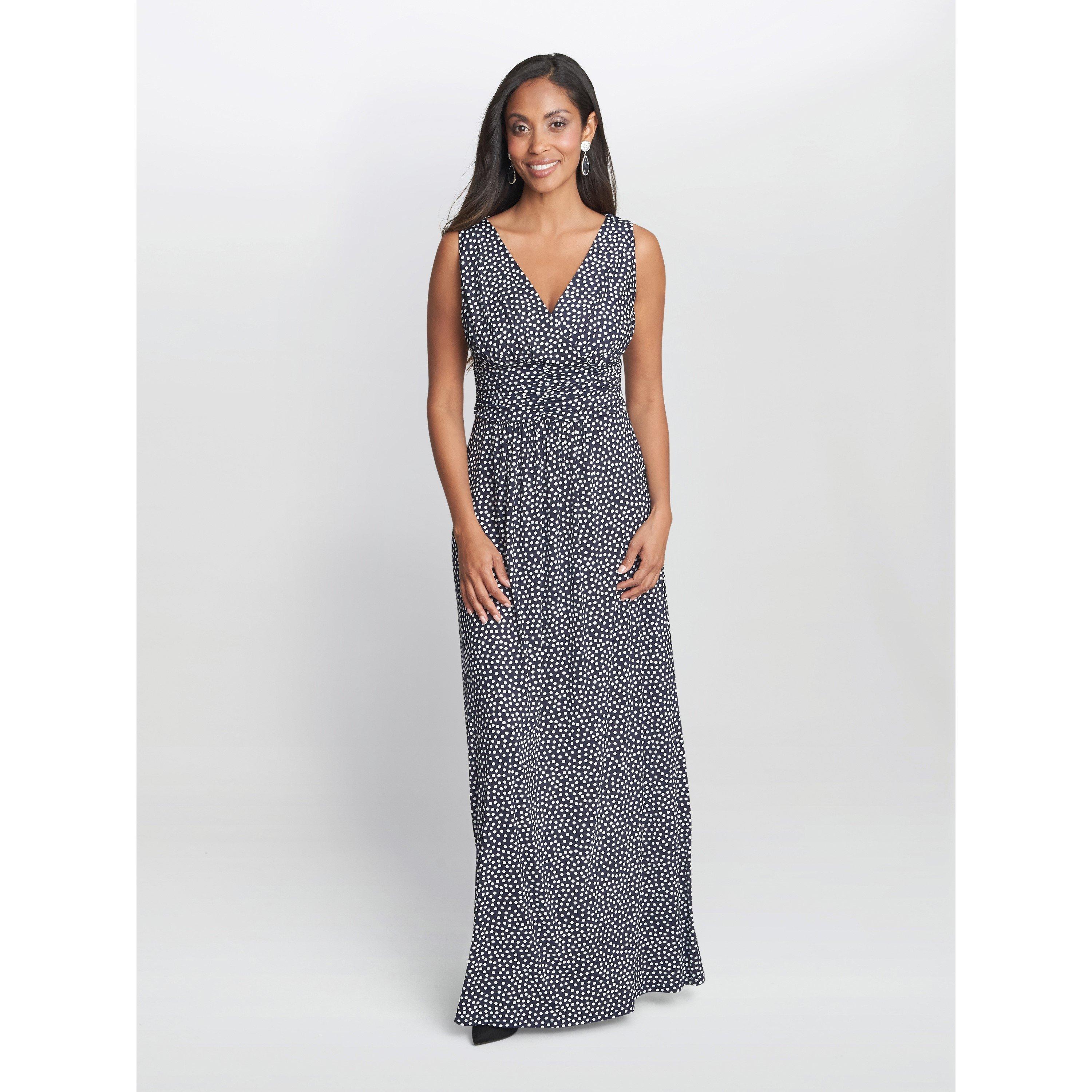 Gina Bacconi Women's Omie Jersey Maxi Dress - Navy / White - 12