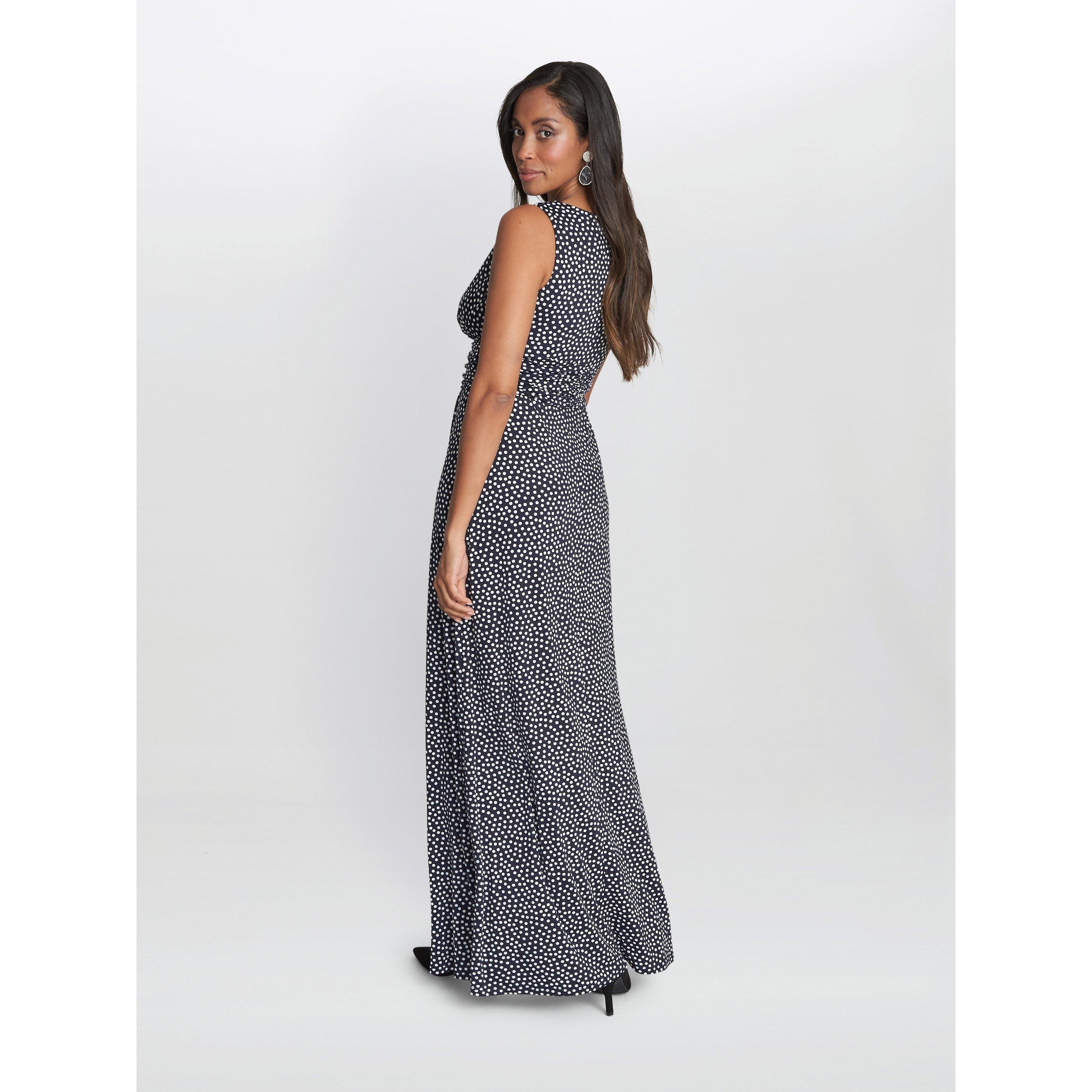 Navy / White - Gina Bacconi - Omie Jersey Maxi Dress - 2