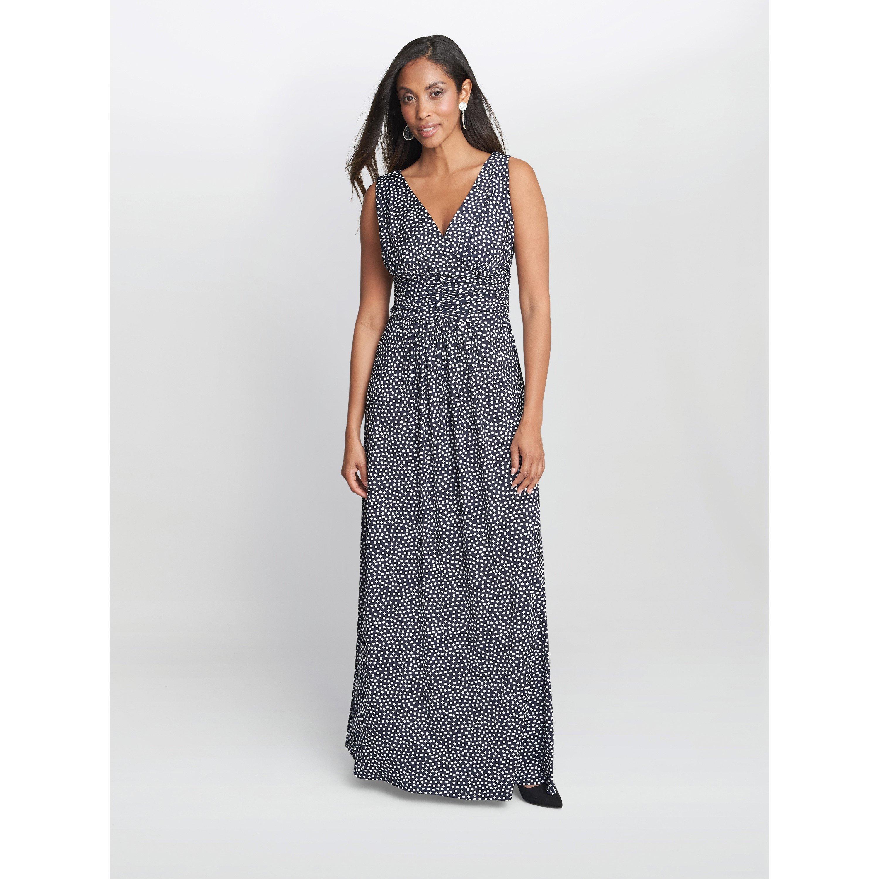 Navy / White - Gina Bacconi - Omie Jersey Maxi Dress - 3
