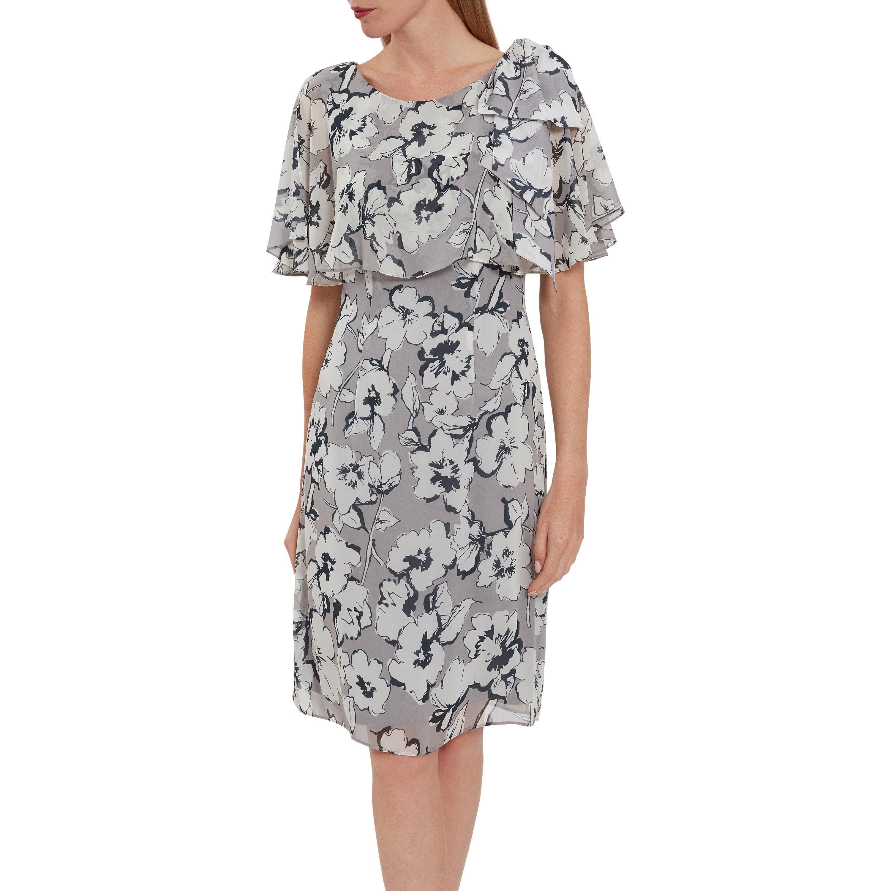 Grey - Gina Bacconi - Mahra Floral Chiffon Dress - 2