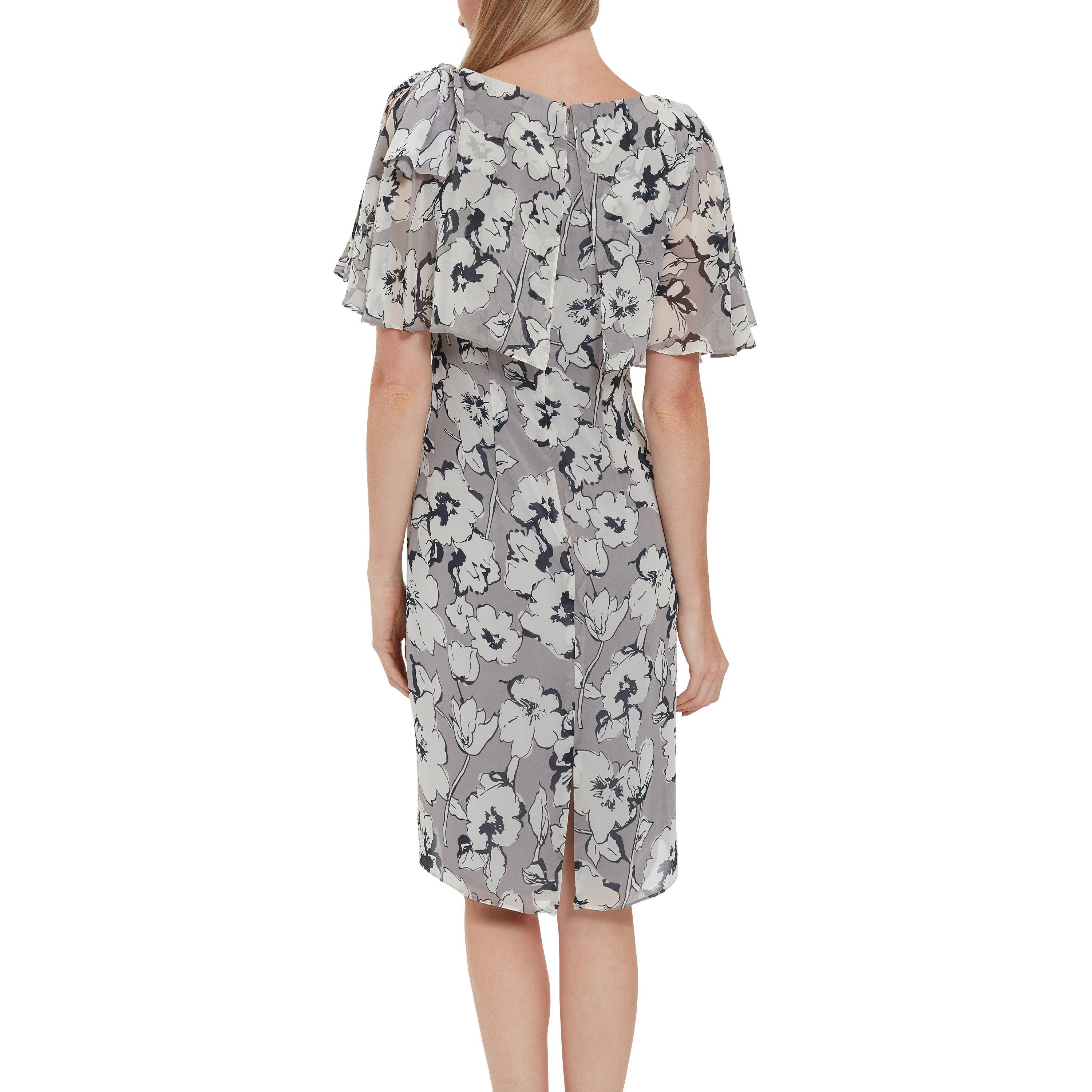 Grey - Gina Bacconi - Mahra Floral Chiffon Dress - 3