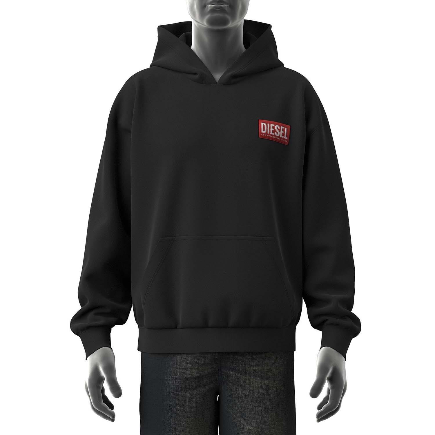 Black - Diesel - S-Nlabel-Hood-L1 Hoodie - 1