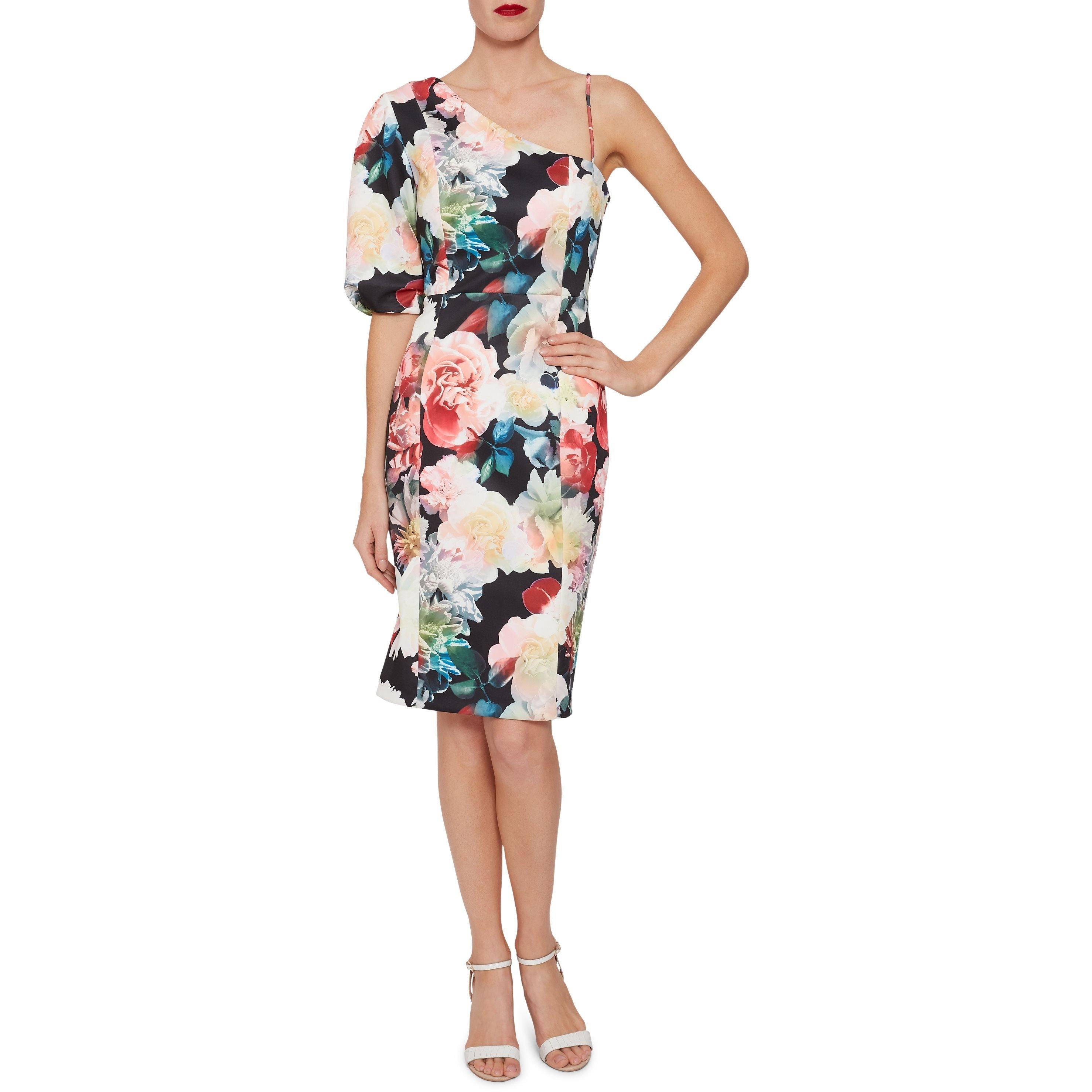 Multi-Coloured - Gina Bacconi - Gina Bacconi Lelia Floral Scuba Dress - 5