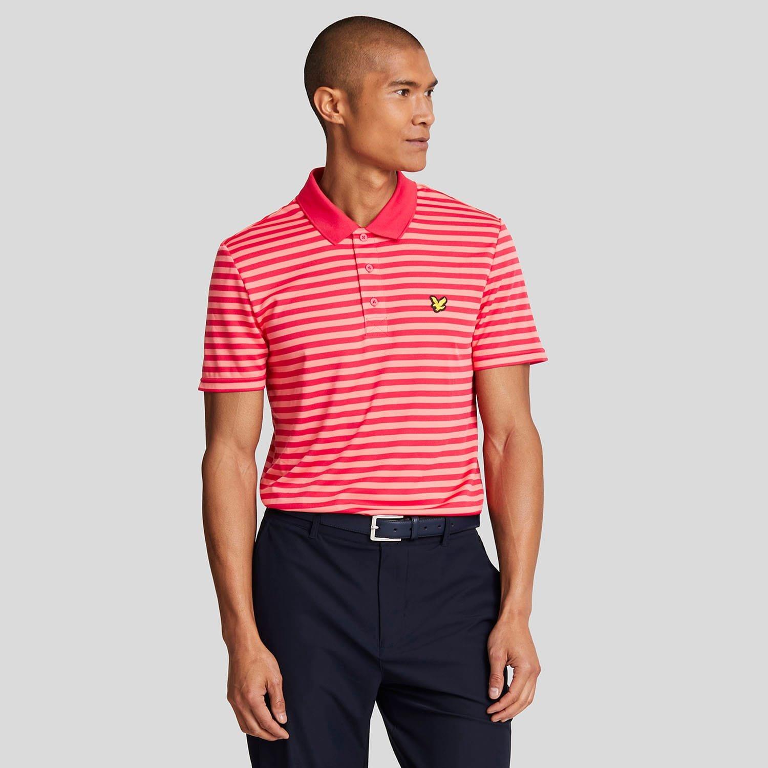 Red - Lyle and Scott - Golf Broad Stripe Polo Shirt - 1