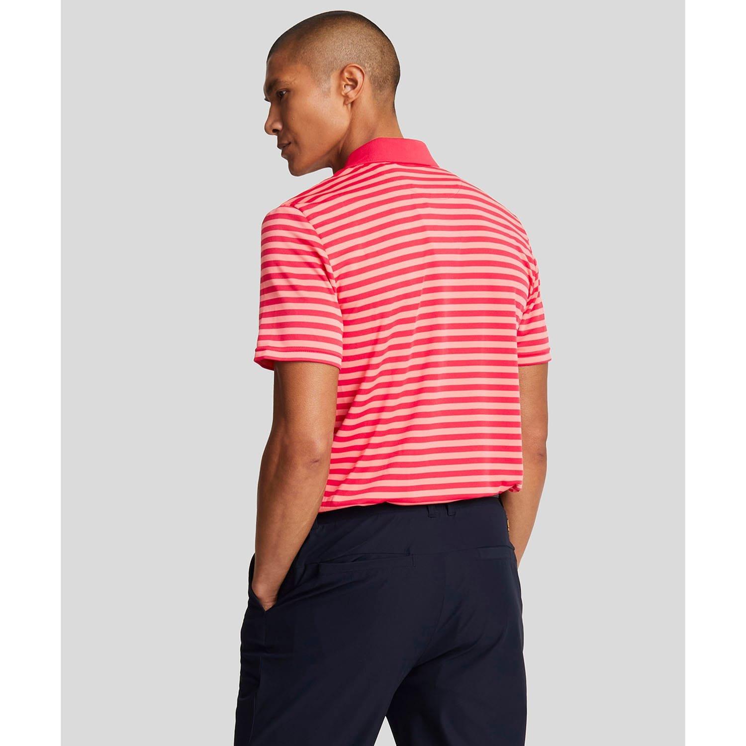 Red - Lyle and Scott - Golf Broad Stripe Polo Shirt - 3