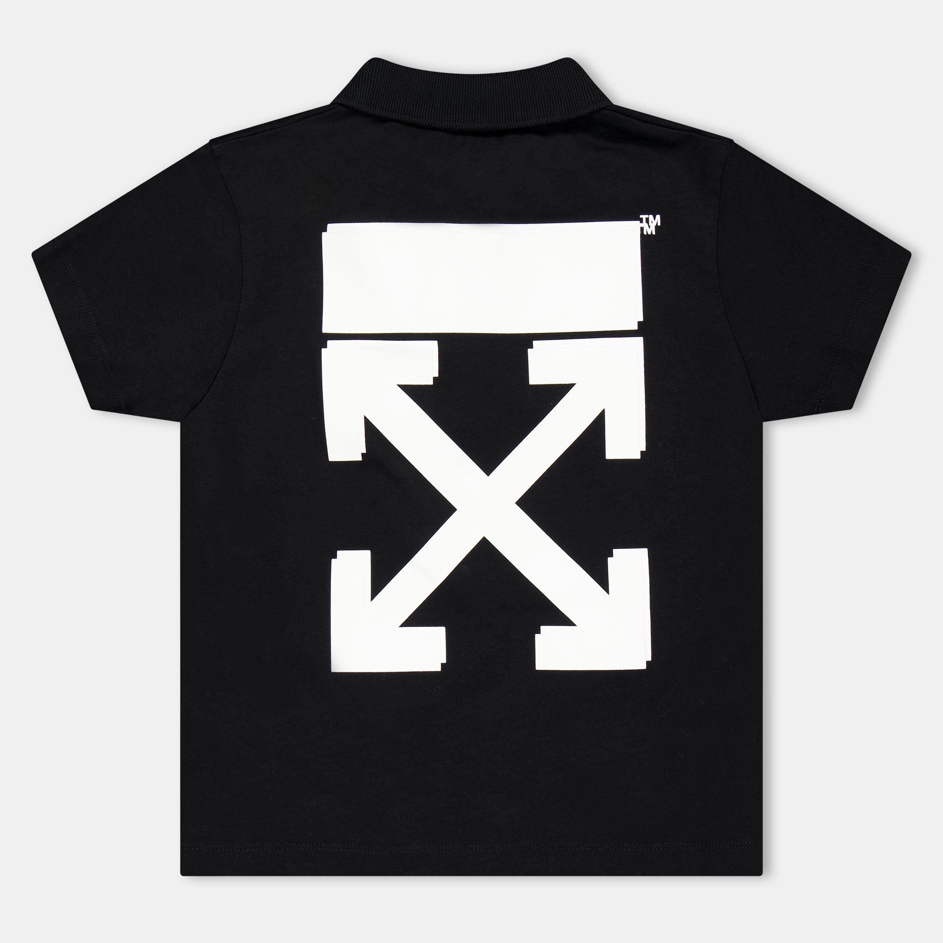 Black/White - Off White - Kids Short-Sleeve Polo - 2