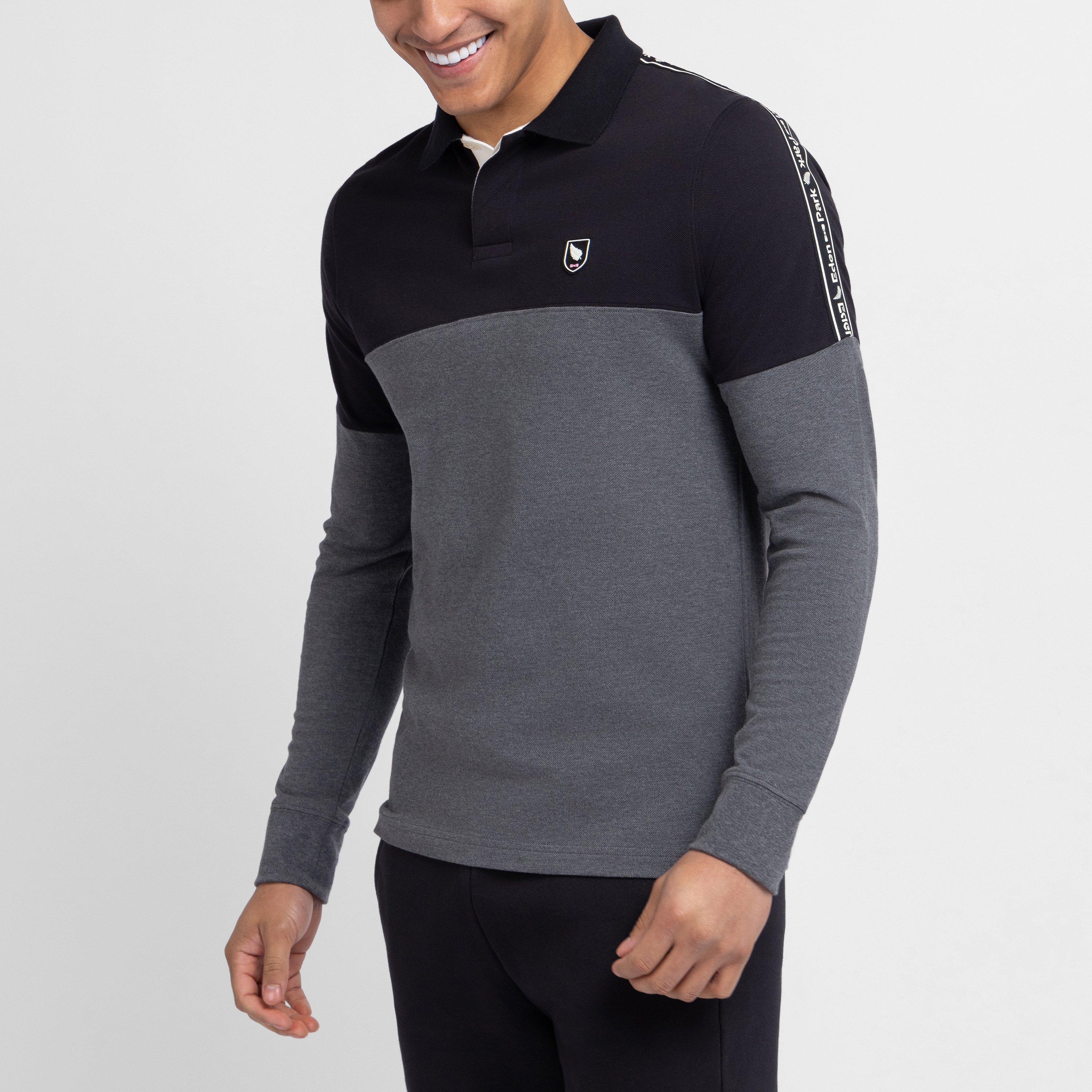Grf - Eden Park - Dark grey long-sleeved  polo shirt - 2