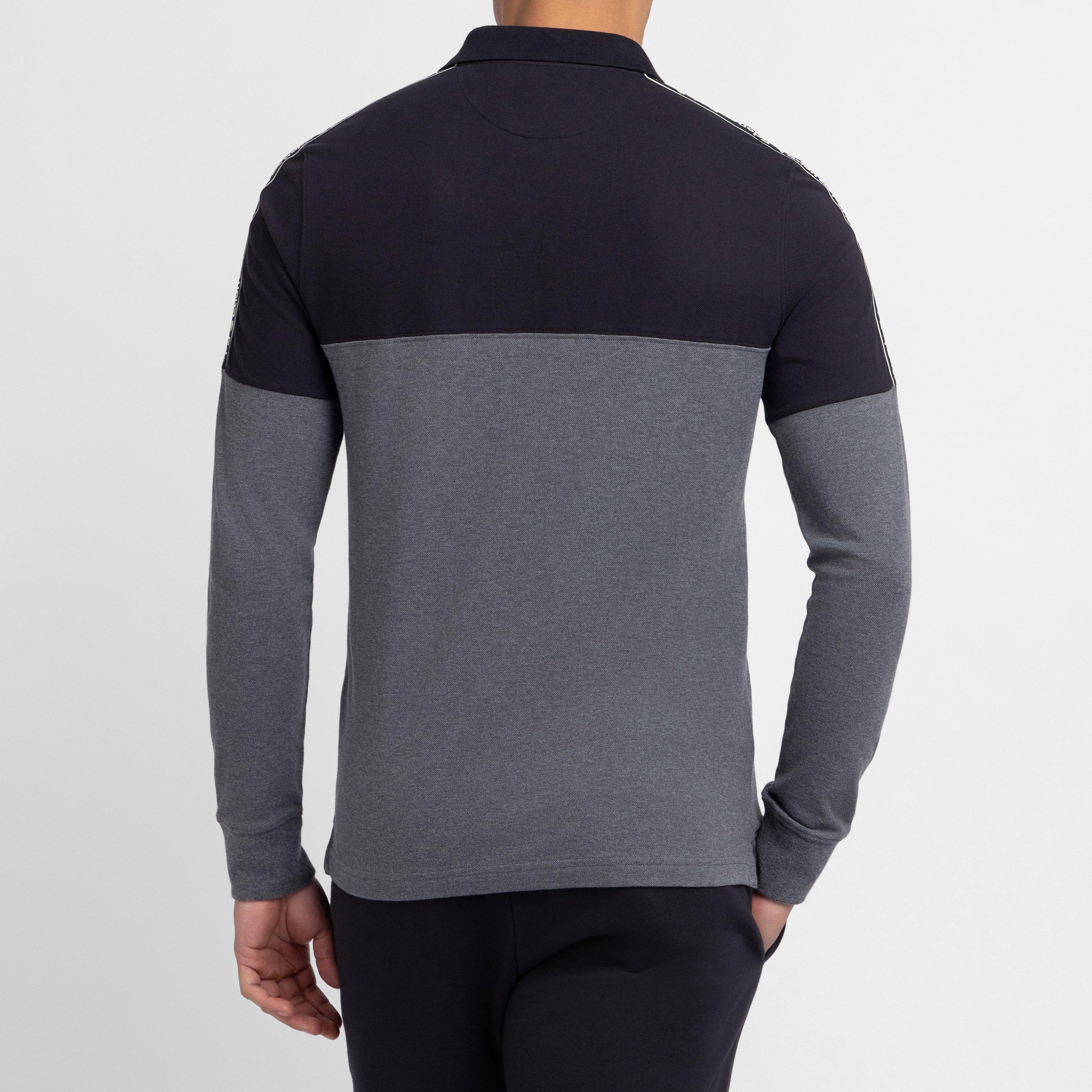 Grf - Eden Park - Dark grey long-sleeved  polo shirt - 3