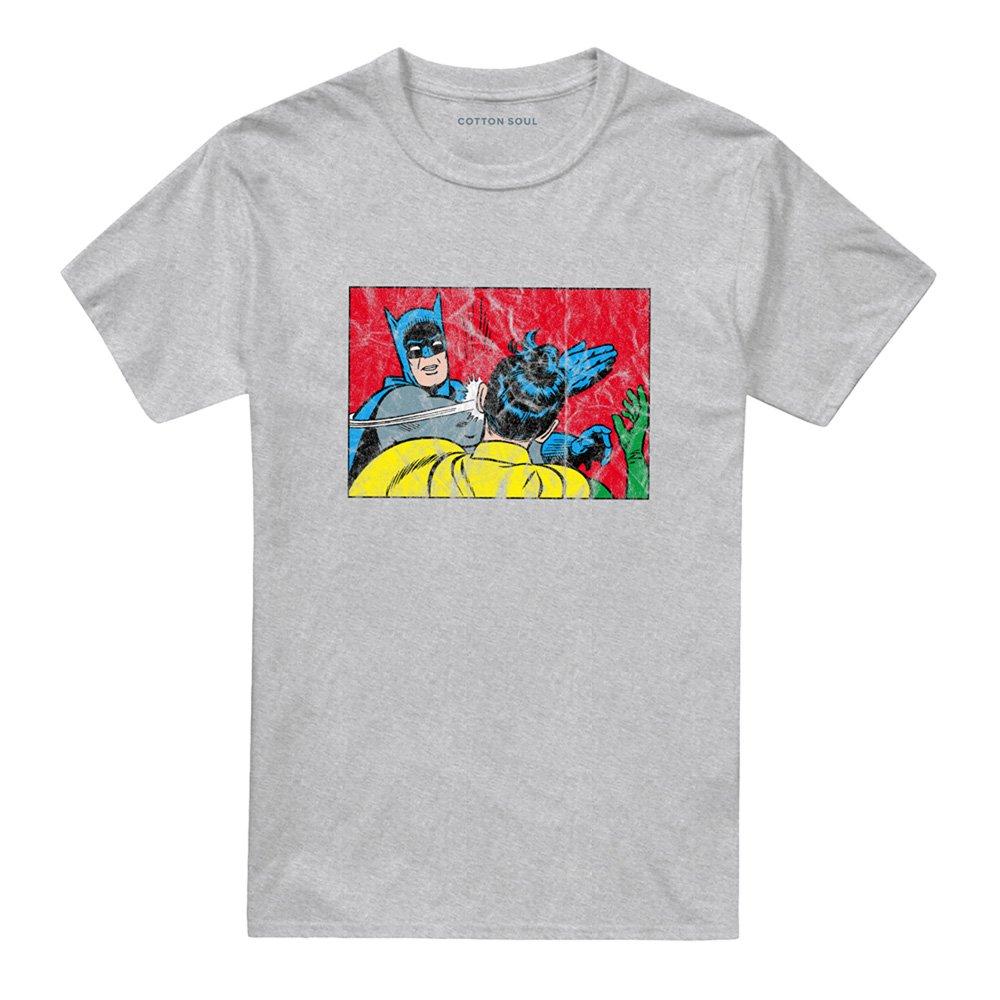 Grey - DC Comics - DC Comics Bat Slap Cotton Mens T-Shirt Grey - 4