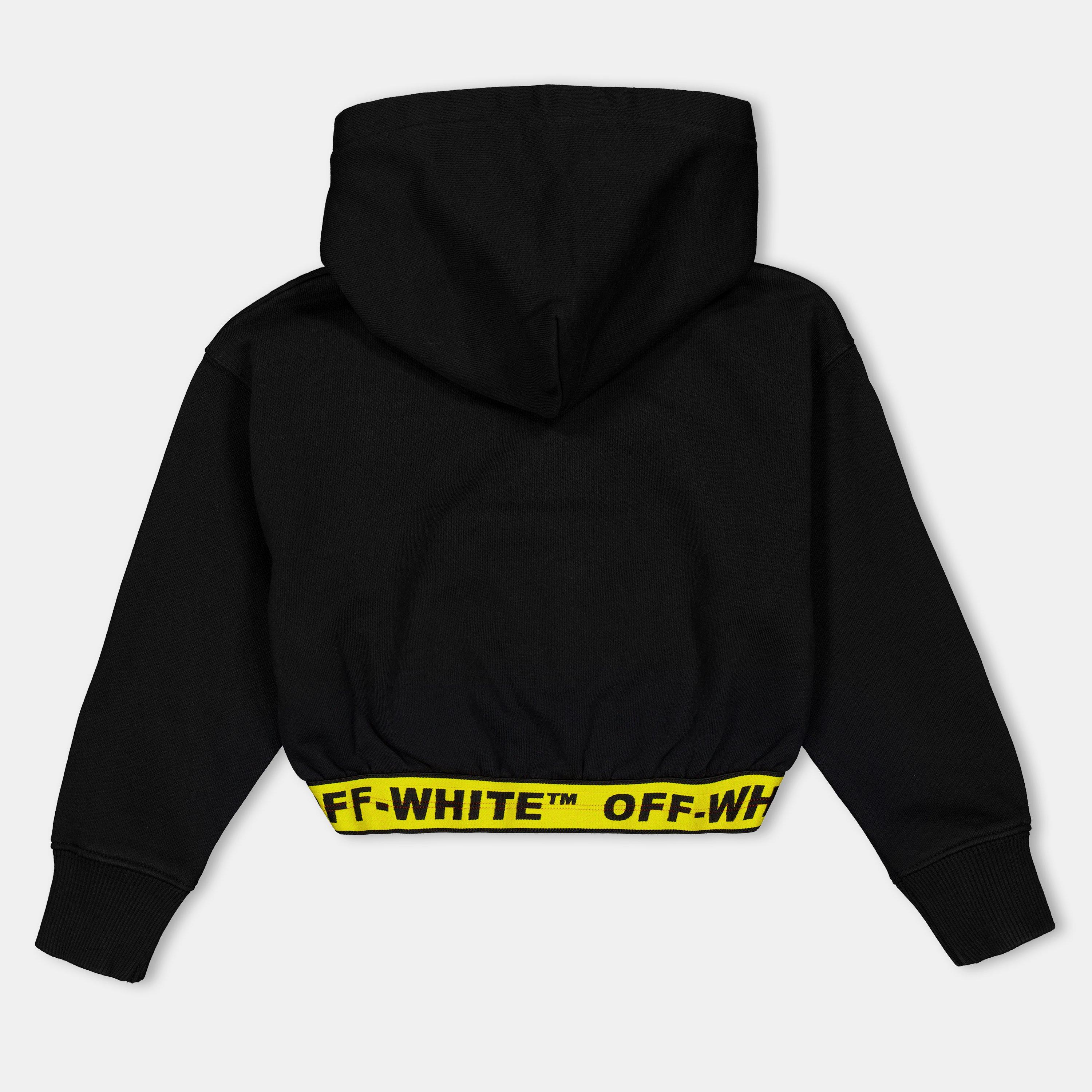 Black - Off White - Kids Cropped Hoodie, Design Style - 2