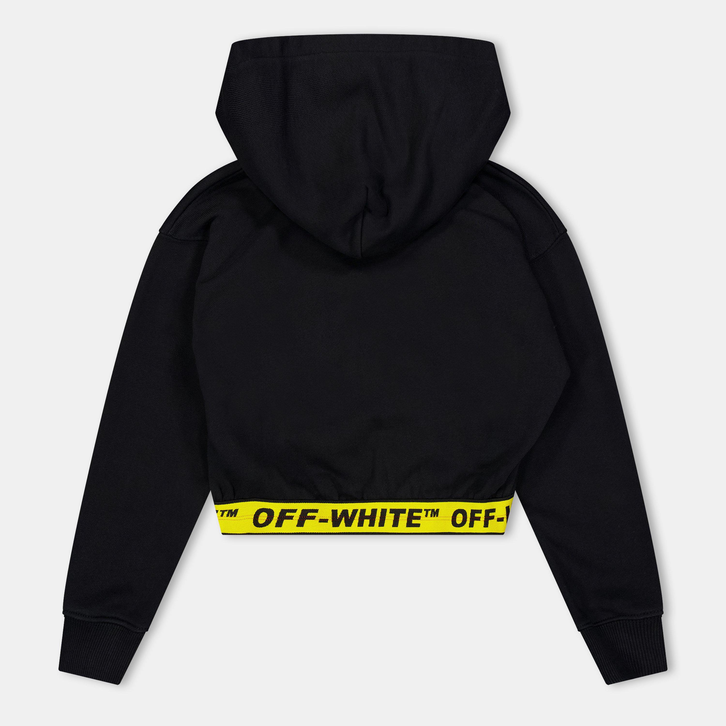 Black - Off White - Kids Cropped Hoodie - 2
