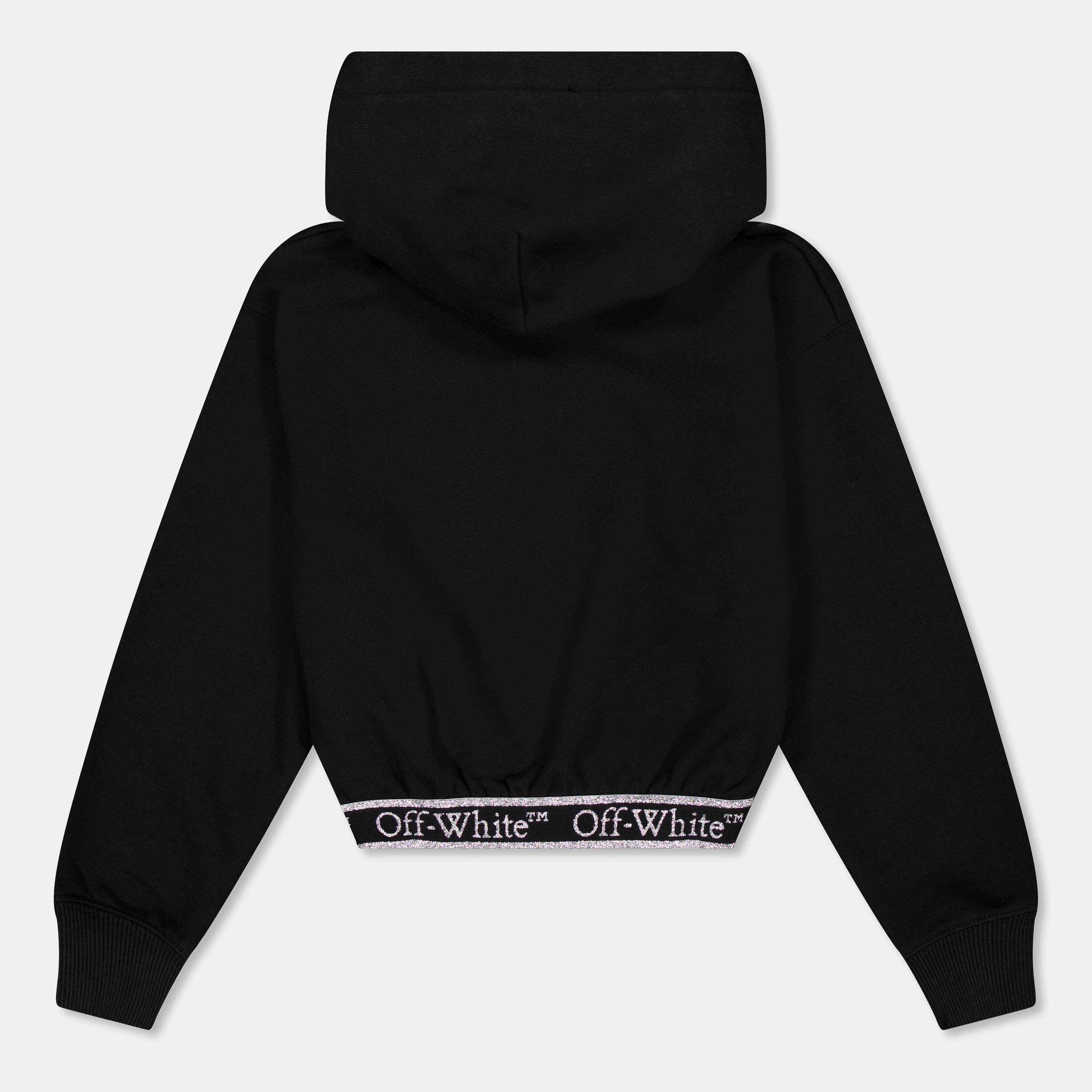 Black/White - Off White - Kids Cropped Hoodie - 2