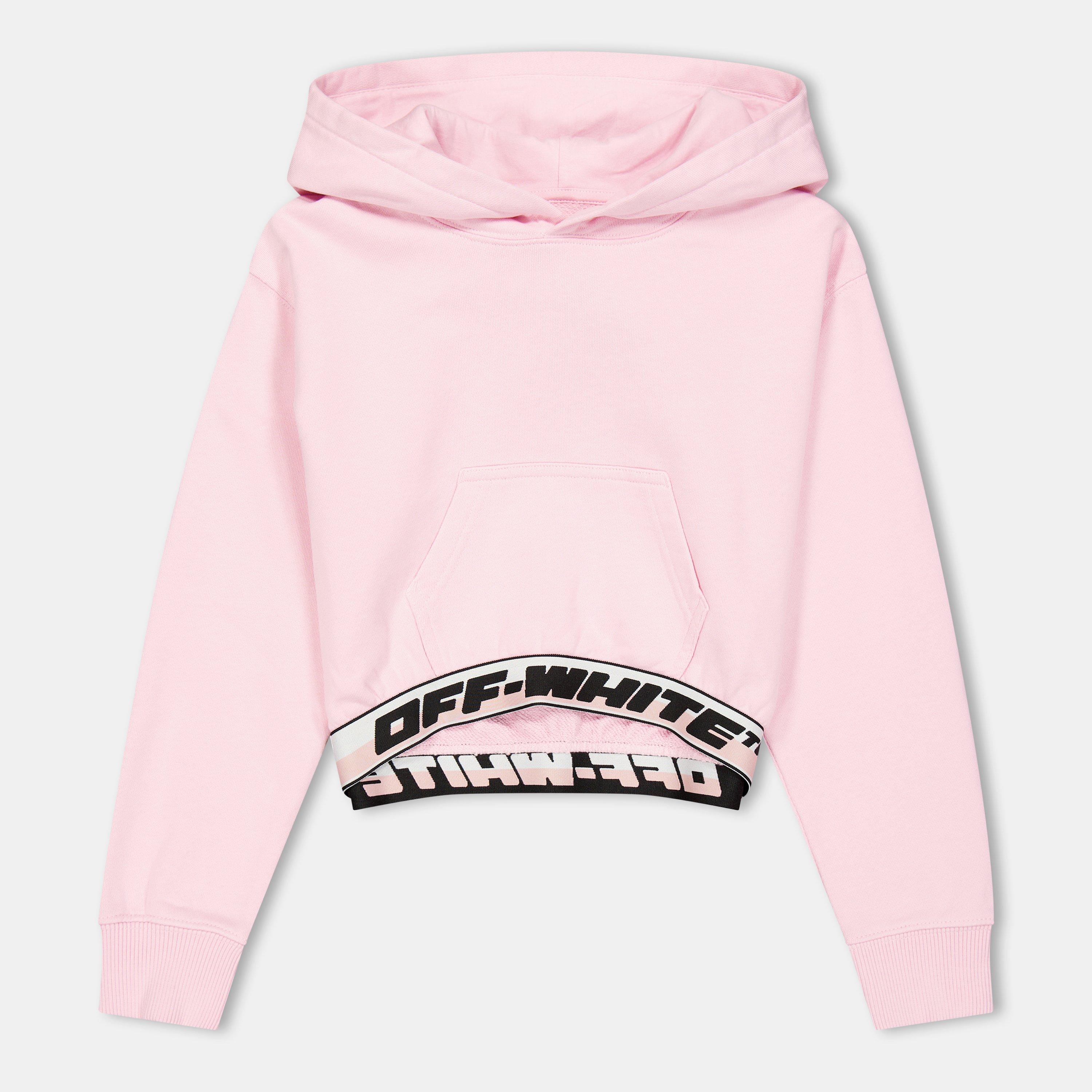 Pink/Black - Off White - Kids Cropped Hoodie - 1