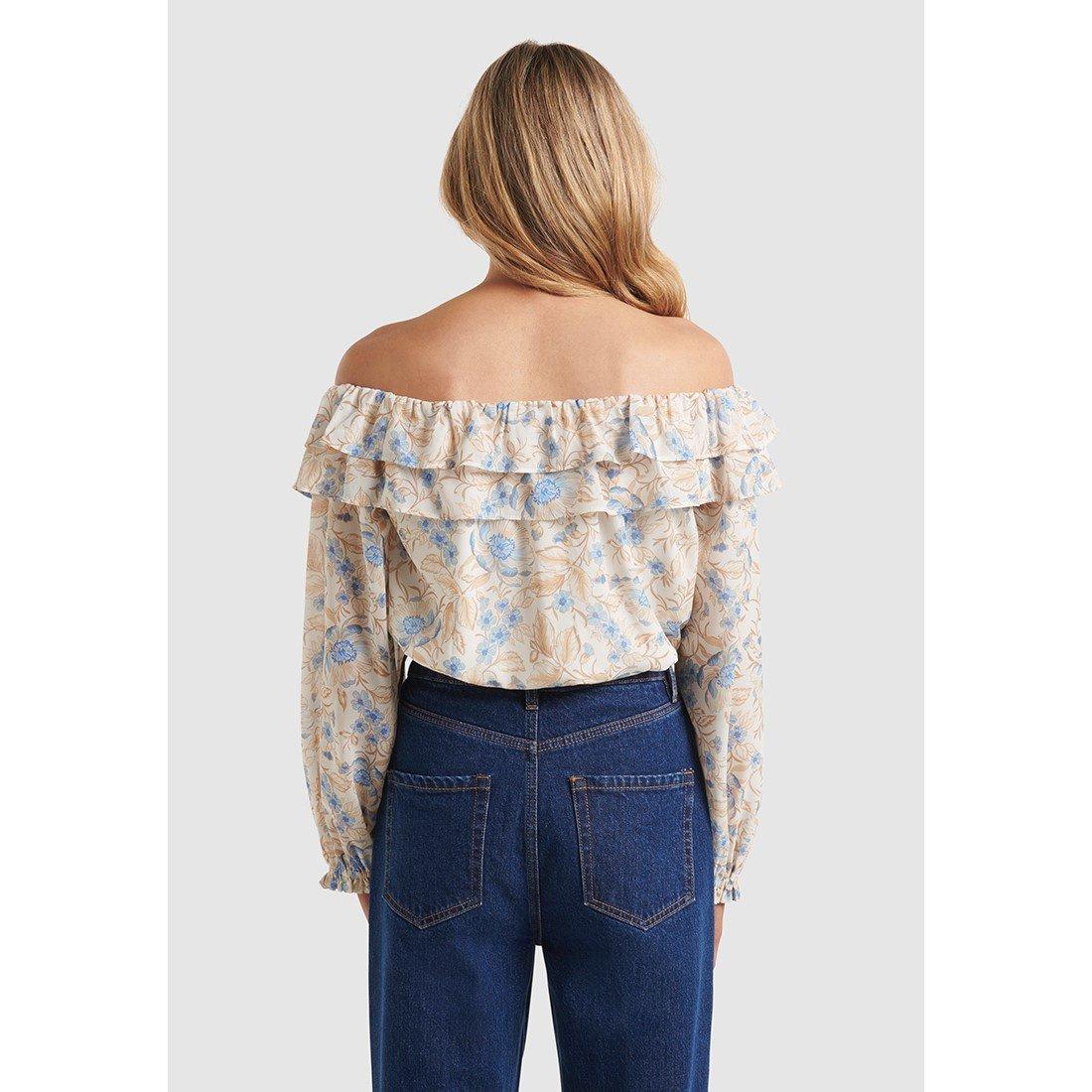 Blue Robina Flo - Forever New - Olivia Ruffle Bardot Top - 5