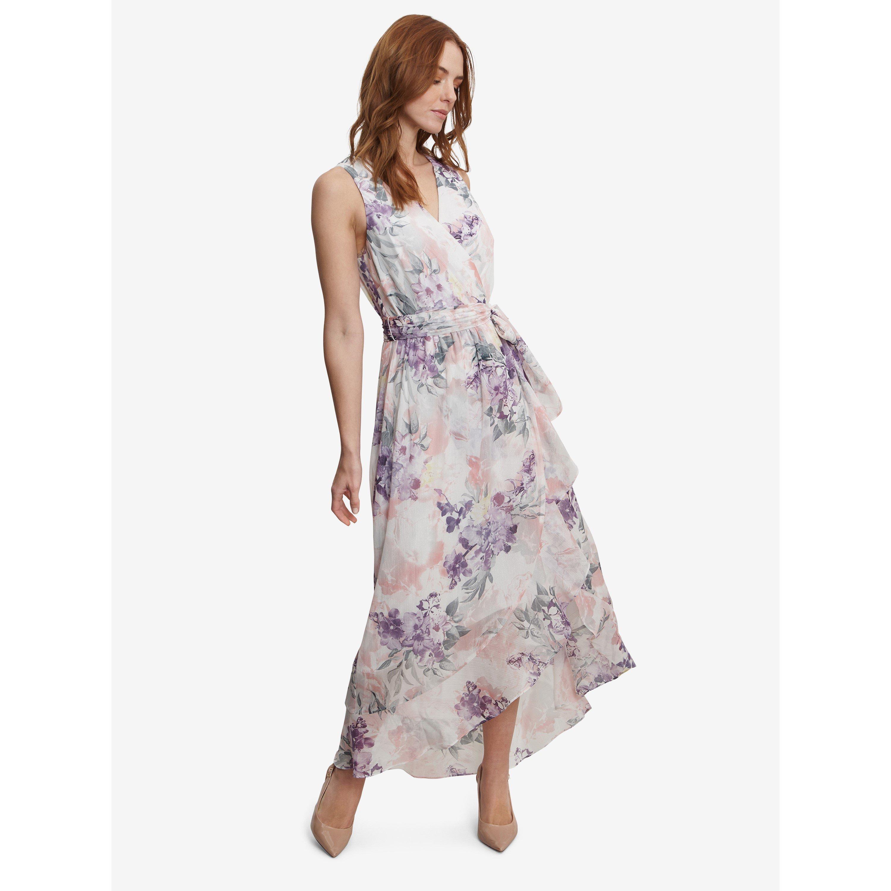 Multi - Gina Bacconi - Charly Long Printed Sleeveless Dress - 3