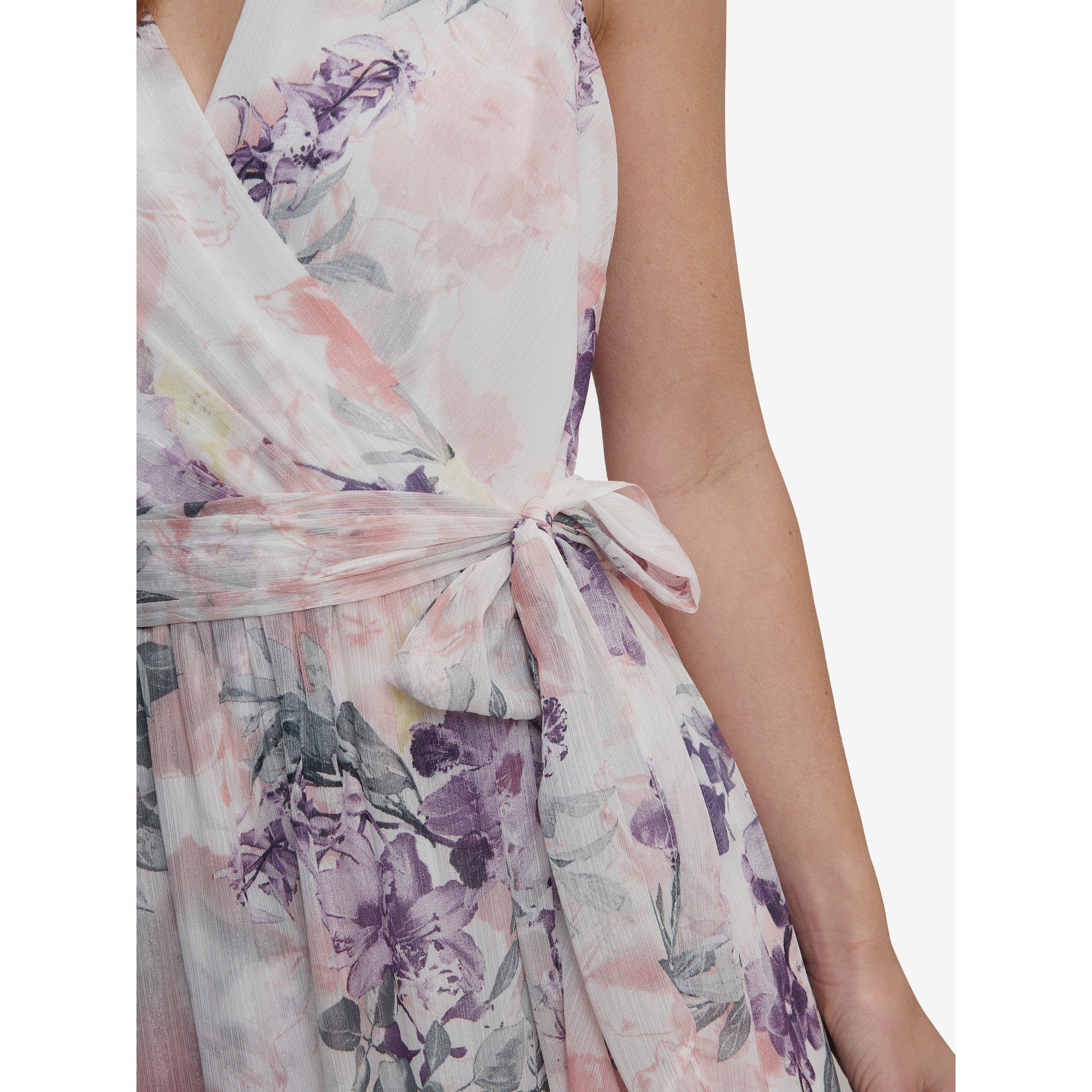 Multi - Gina Bacconi - Charly Long Printed Sleeveless Dress - 5