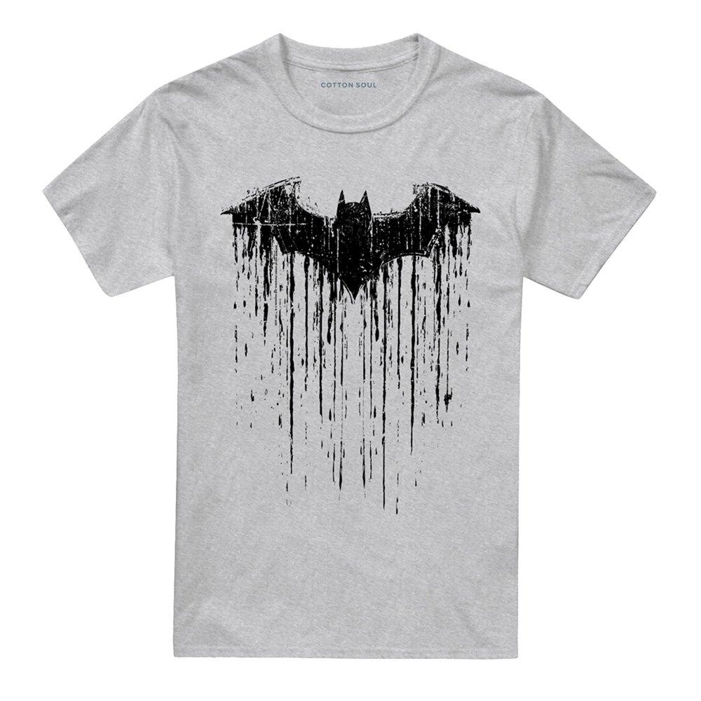 Grey - DC Comics - Batman Paint Cotton T-Shirt - 4