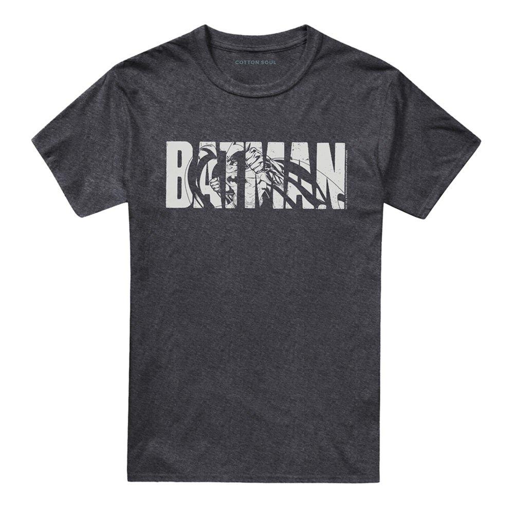Dark Grey - Batman - Batman Text Mens T-Shirt Dark Grey - 4
