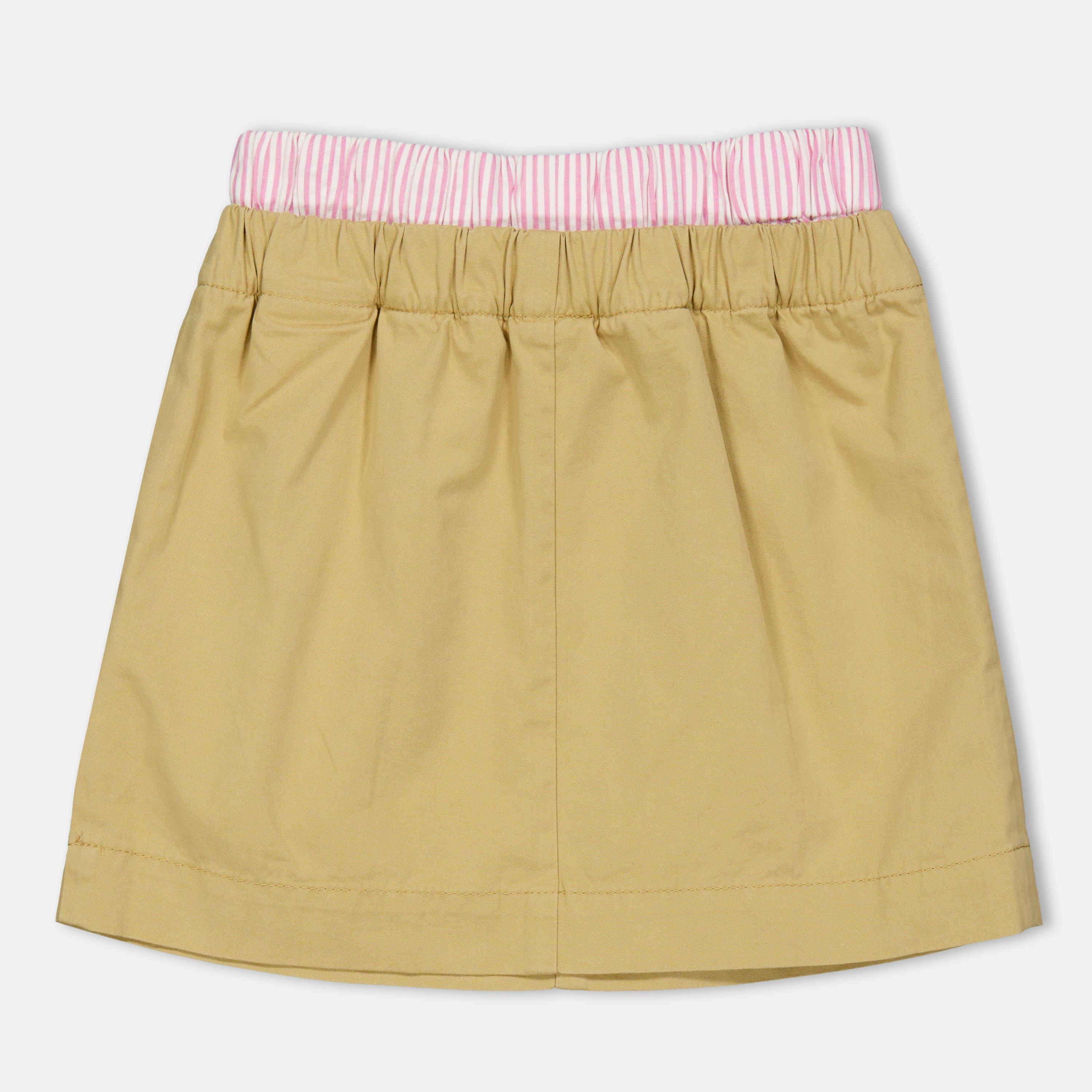 Beige/Pink - Off White - Kids A-Line Skirt - 2