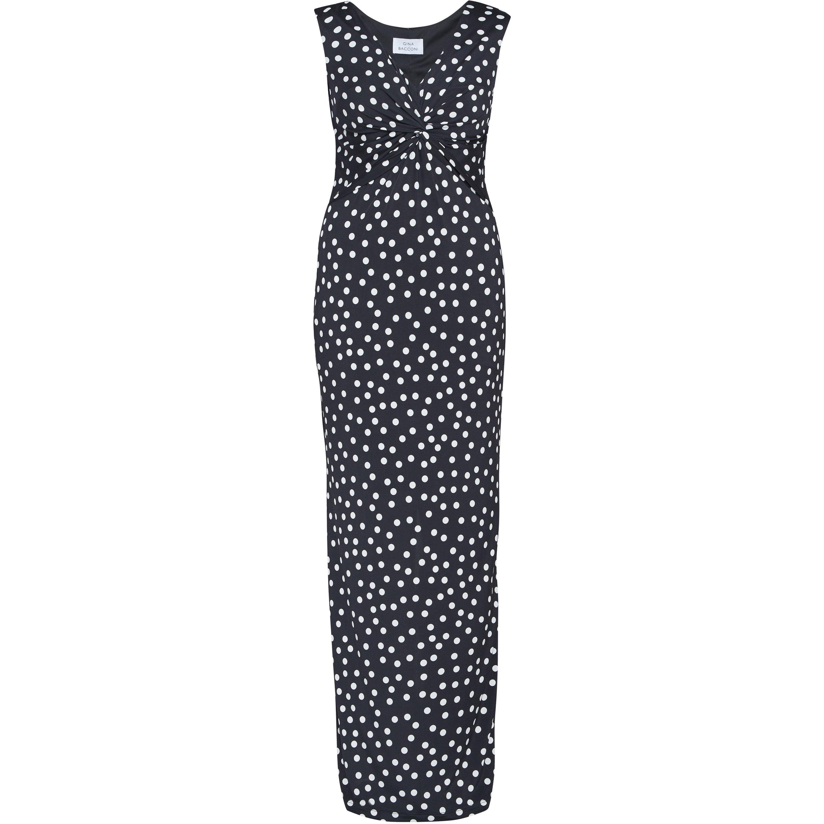 Black / White - Gina Bacconi - Glenna Jersey Maxi Dress - 4