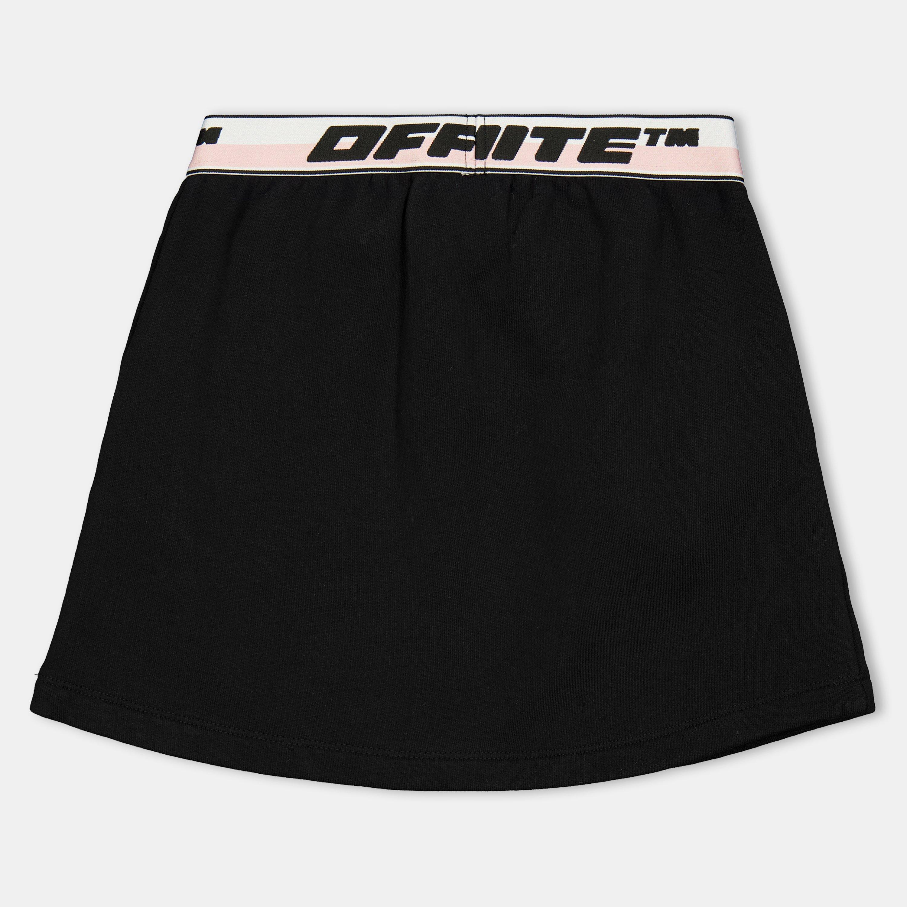 Black - Off White - Kids Mini Skirt - 2