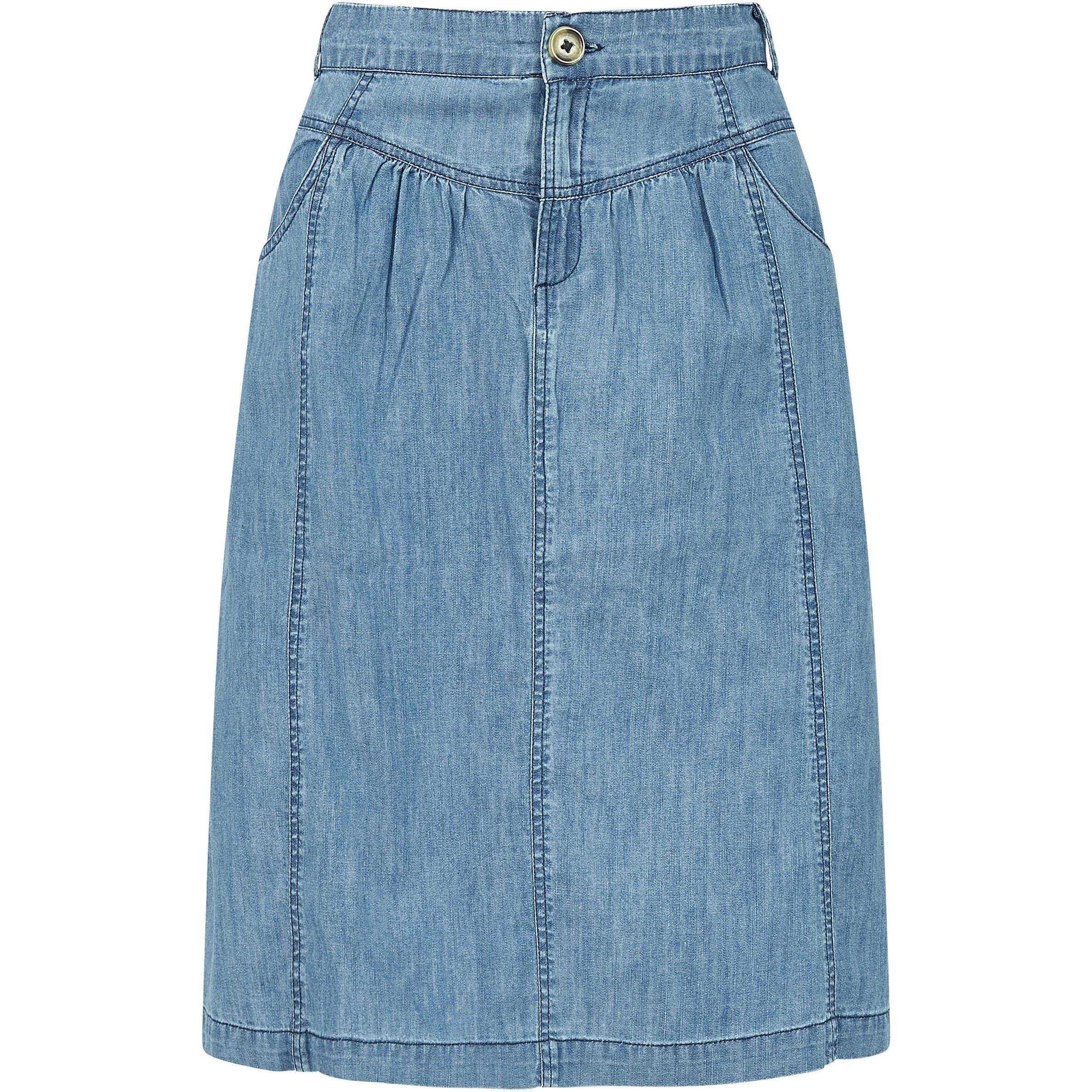 Light Blue - Yumi - Blue Chambray Skirt - 4