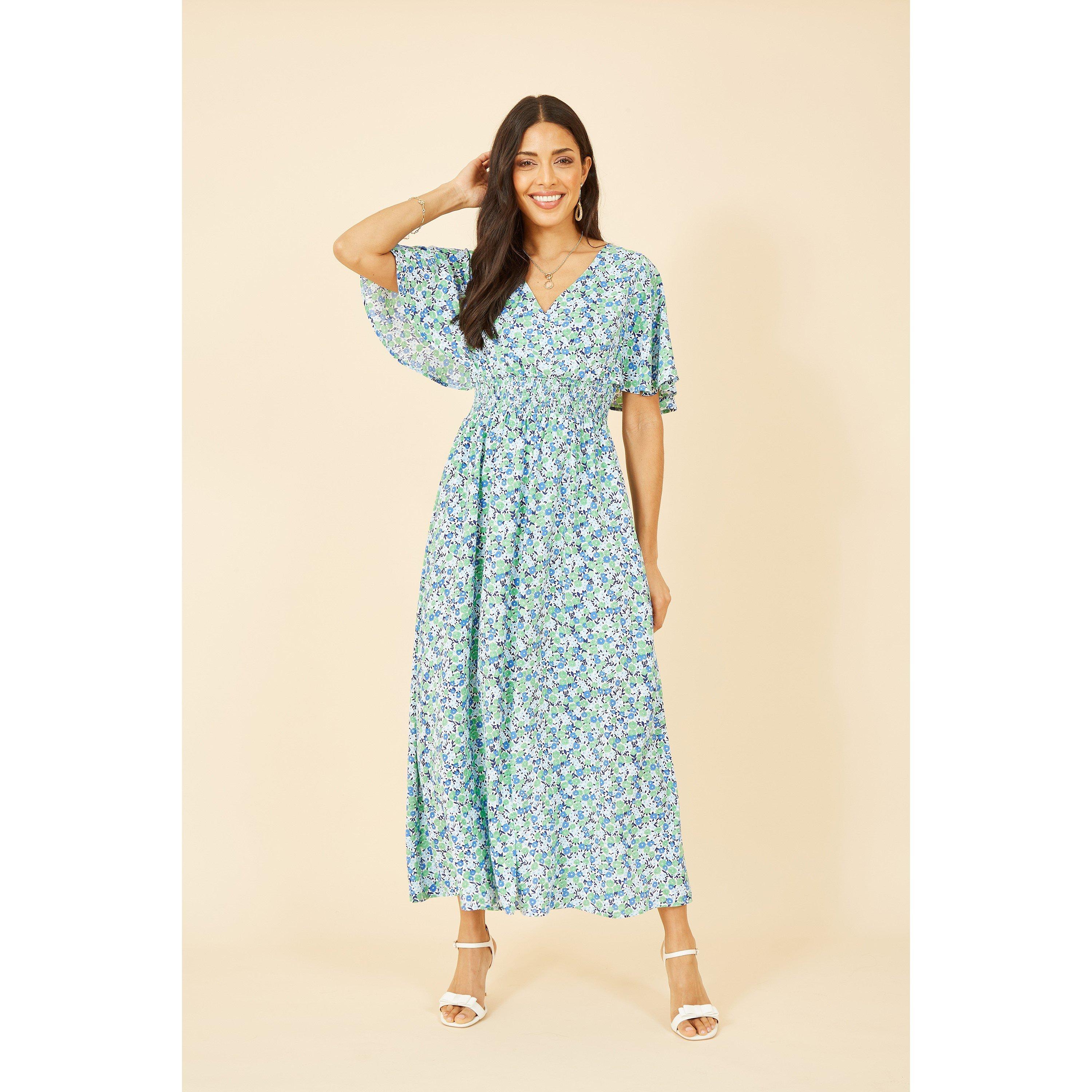Yumi Women's Ditsy Print Maxi Dress Green - 10