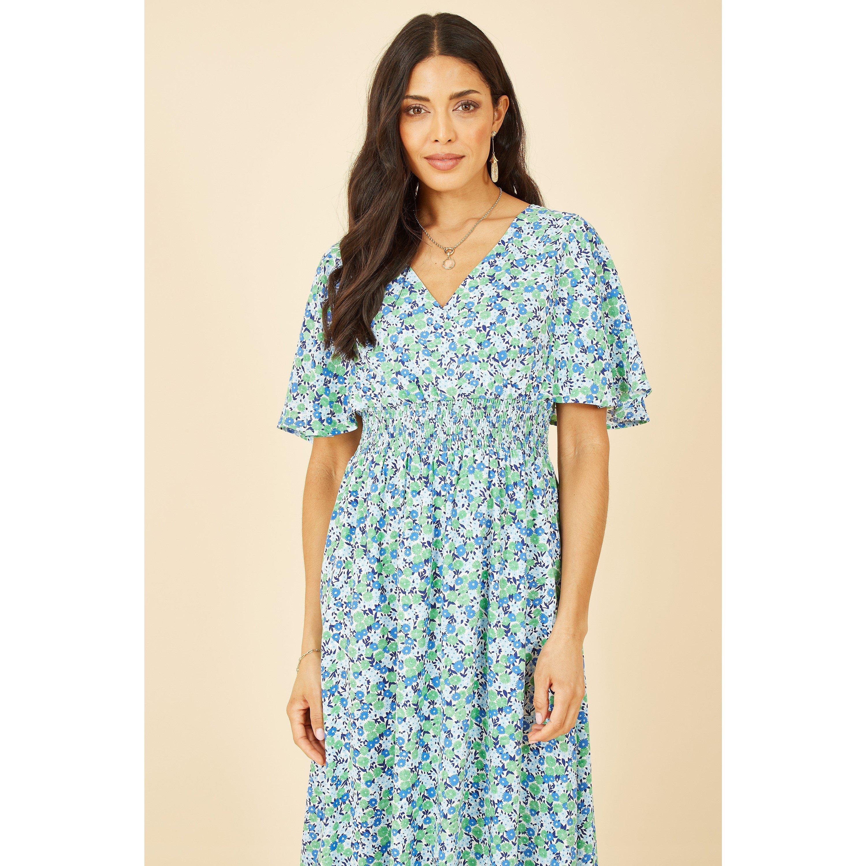 Green - Yumi - Green Ditsy Print Maxi Dress - 2