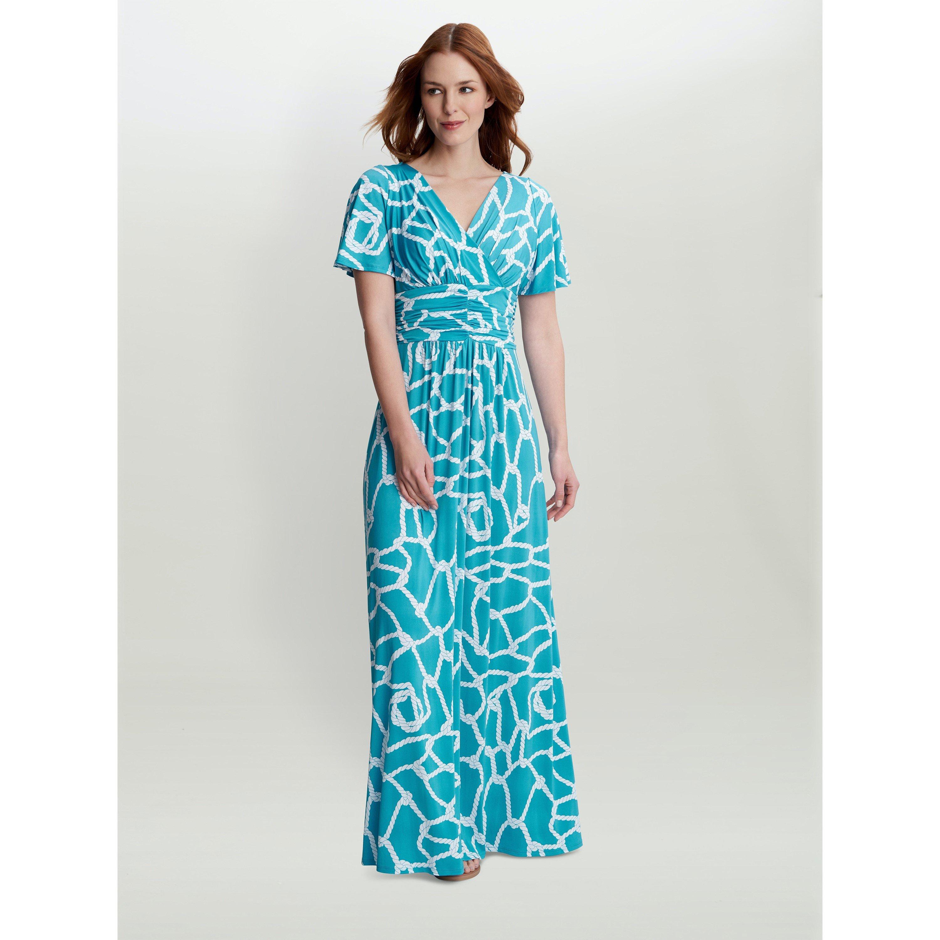 Gina Bacconi Women's Maylin Jersey Maxi Dress - Turquoise - 14