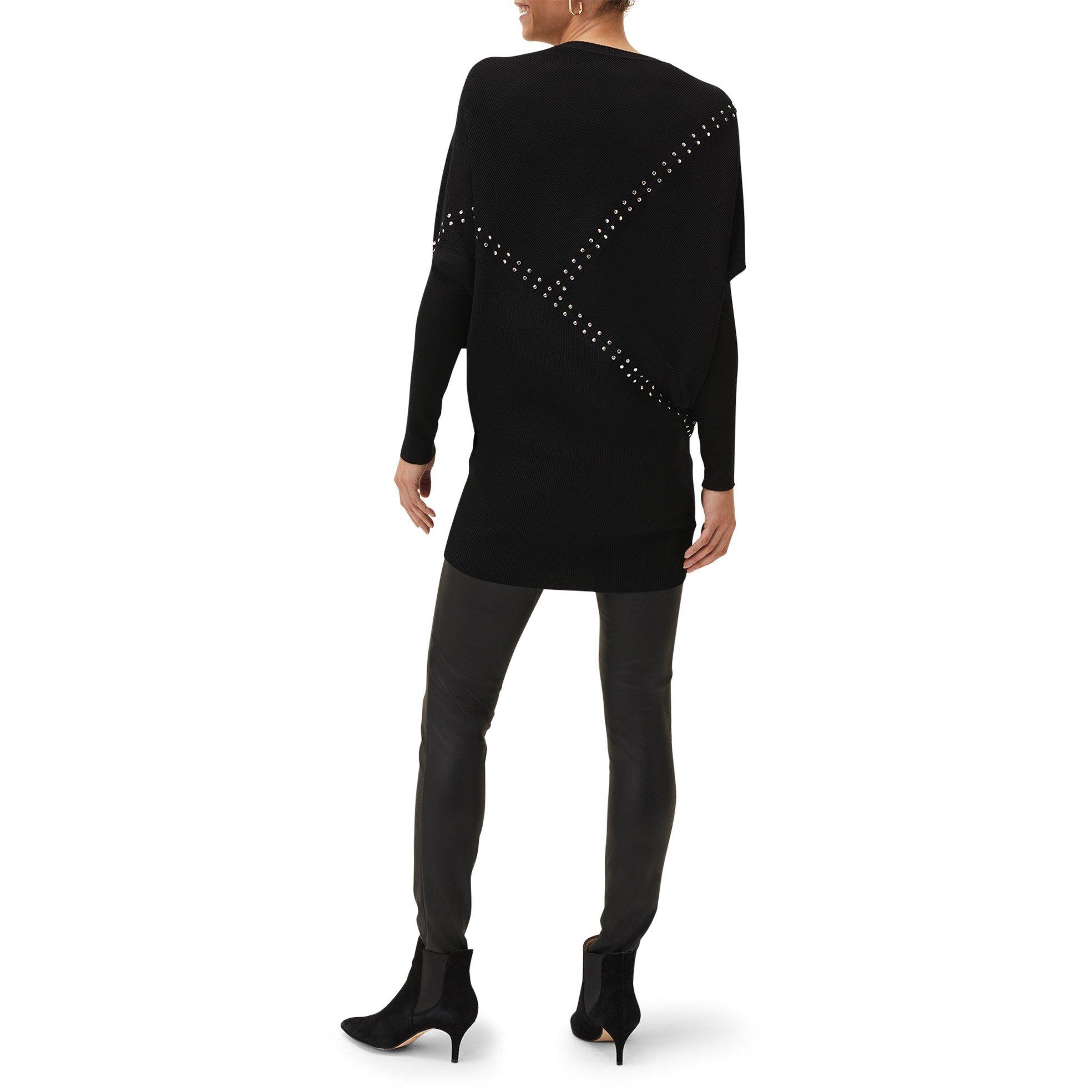 Black - Phase Eight - Susanne Studded Seam Knit Dress - 2