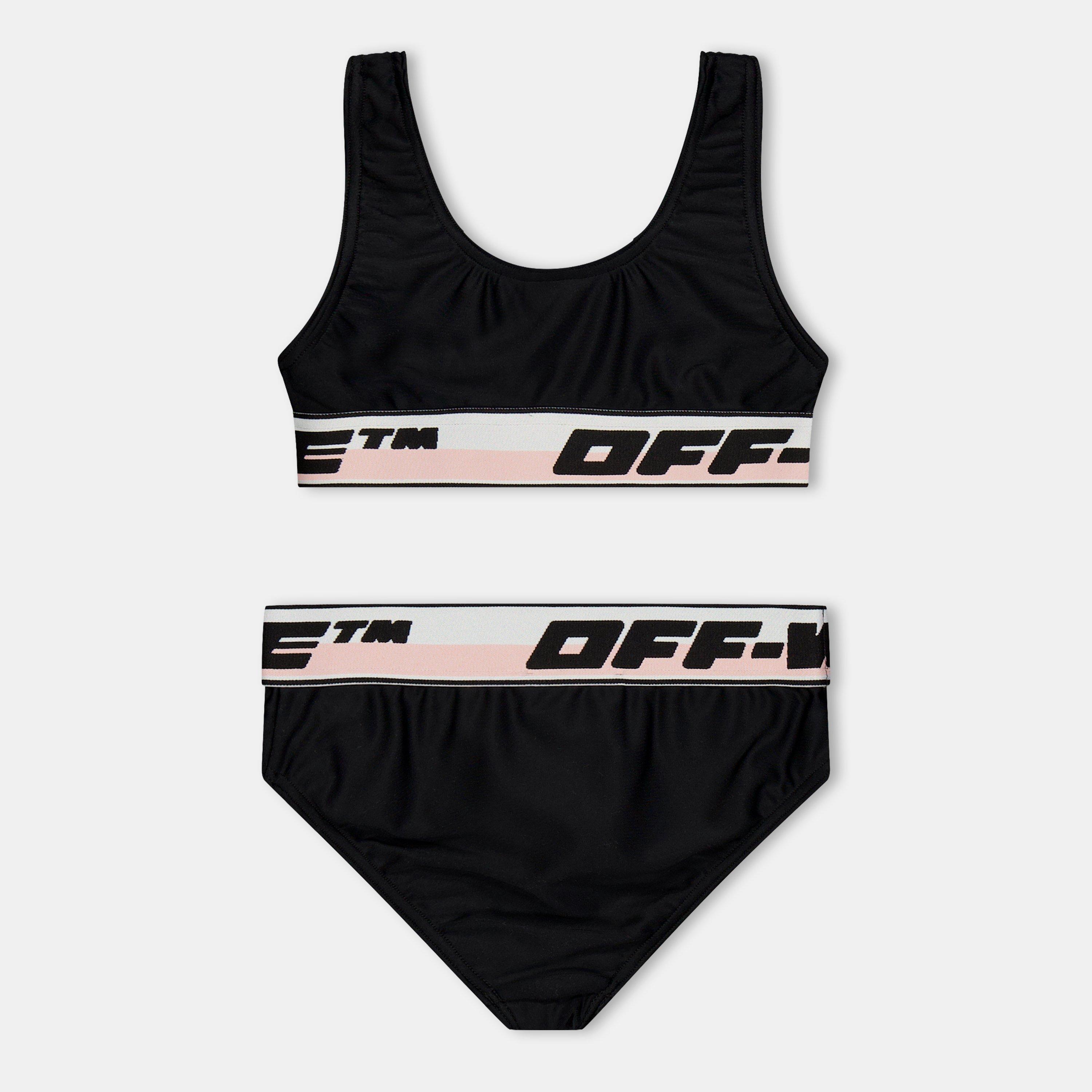 Black - Off White - Kids Bikini Set - 2