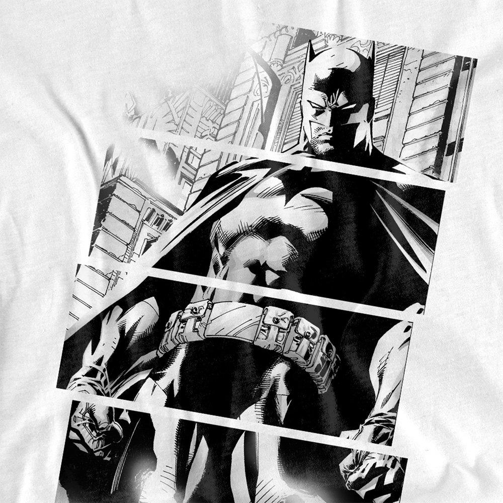White - Batman - Batman Panels Cotton Mens T-Shirt White - 2