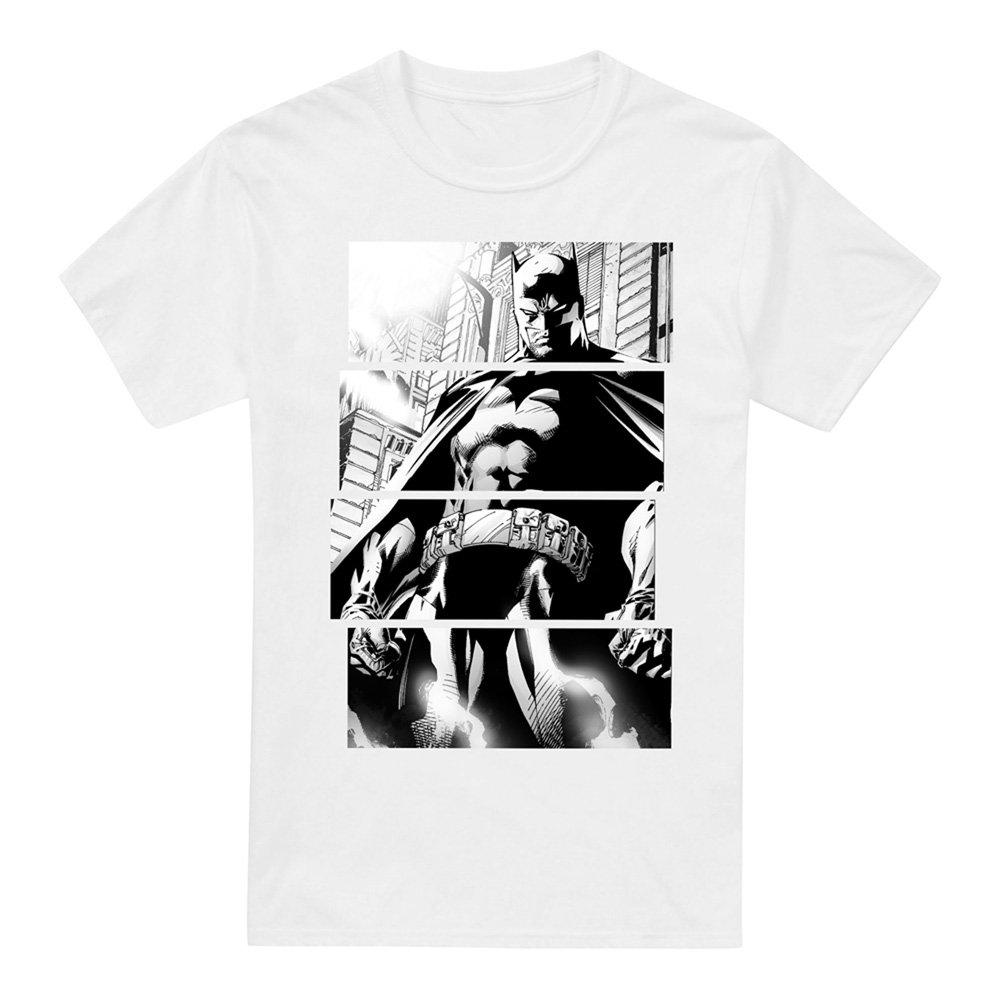White - Batman - Batman Panels Cotton Mens T-Shirt White - 4