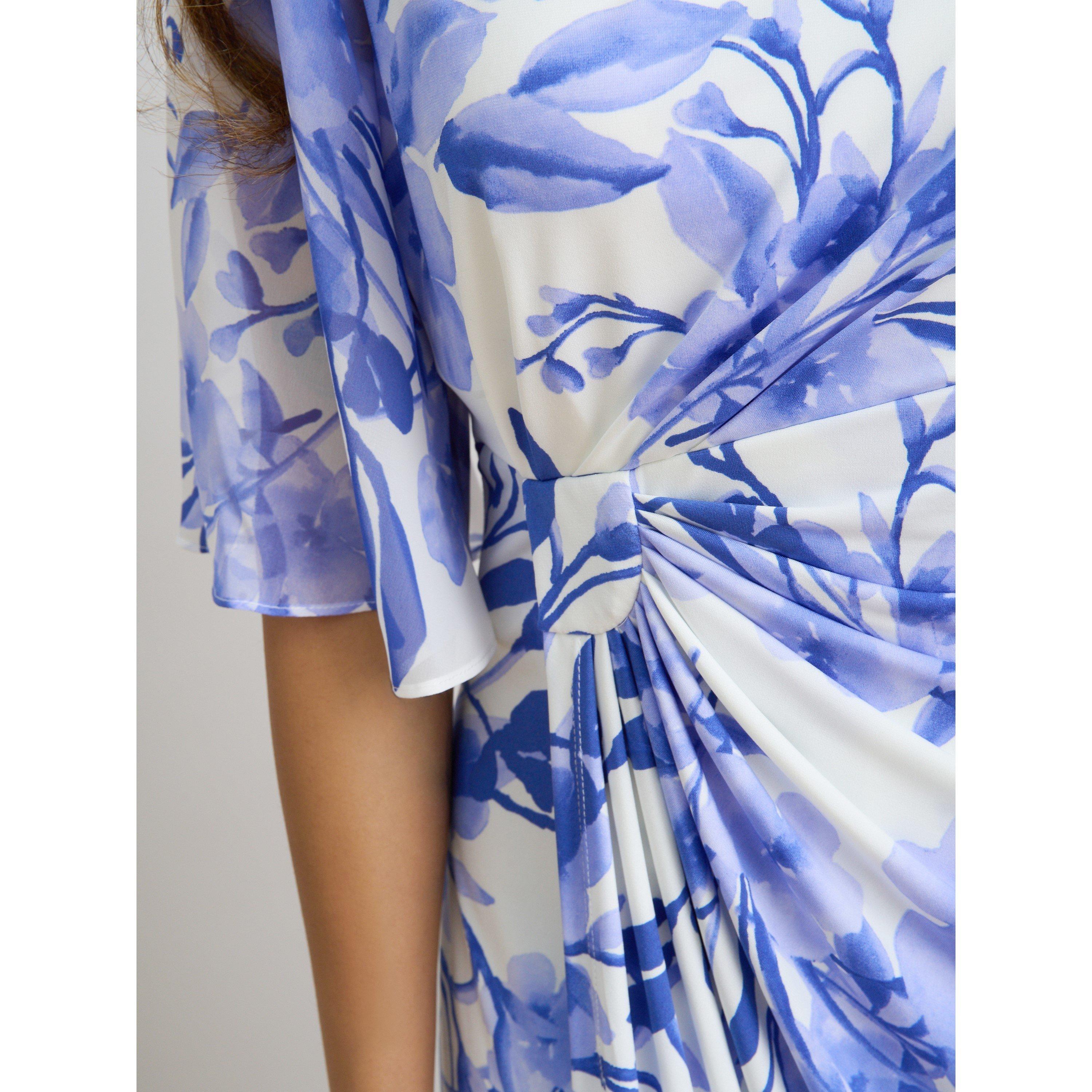 Blue / White - Gina Bacconi - Pollie Floral Print Dress - 4