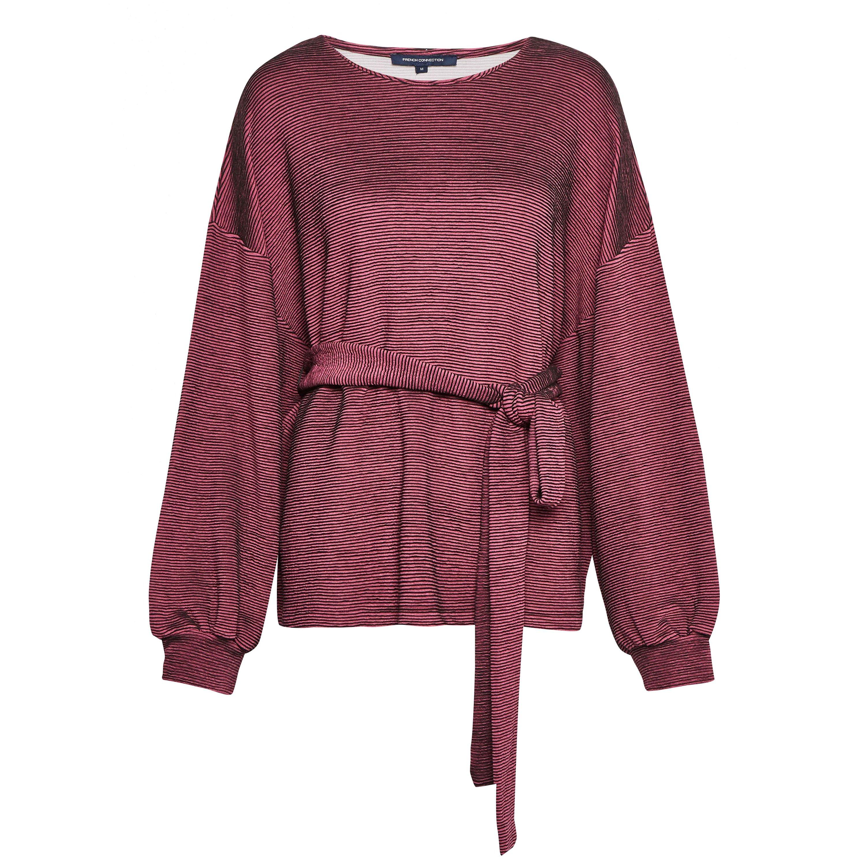 Pink - French Connection - Freya Texture Jersey Tie Waist Top - 1