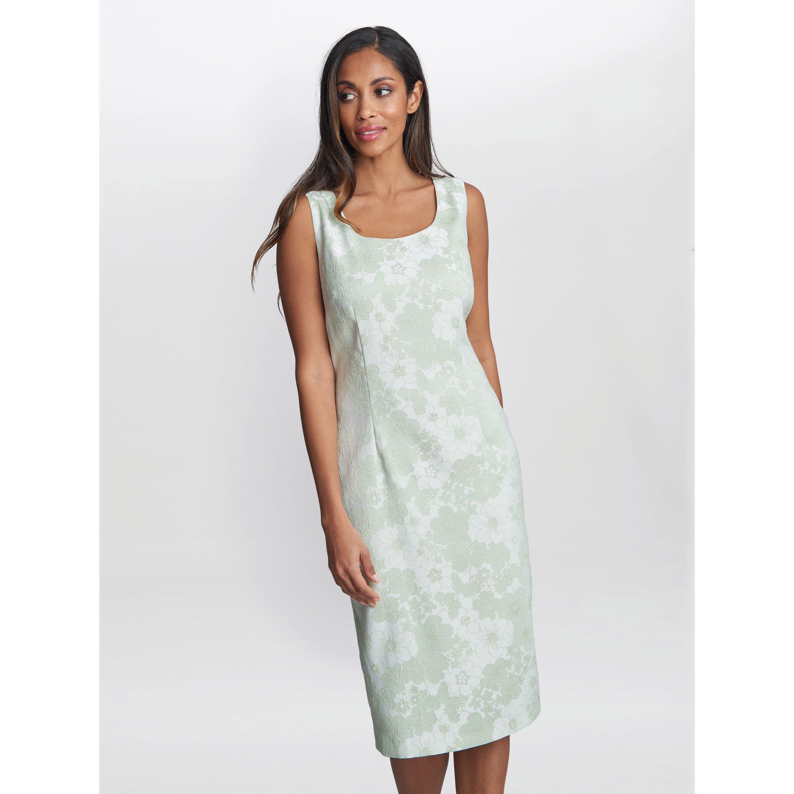 Mint Green - Gina Bacconi - Lily Jacquard Shift Dress And Bolero - 6