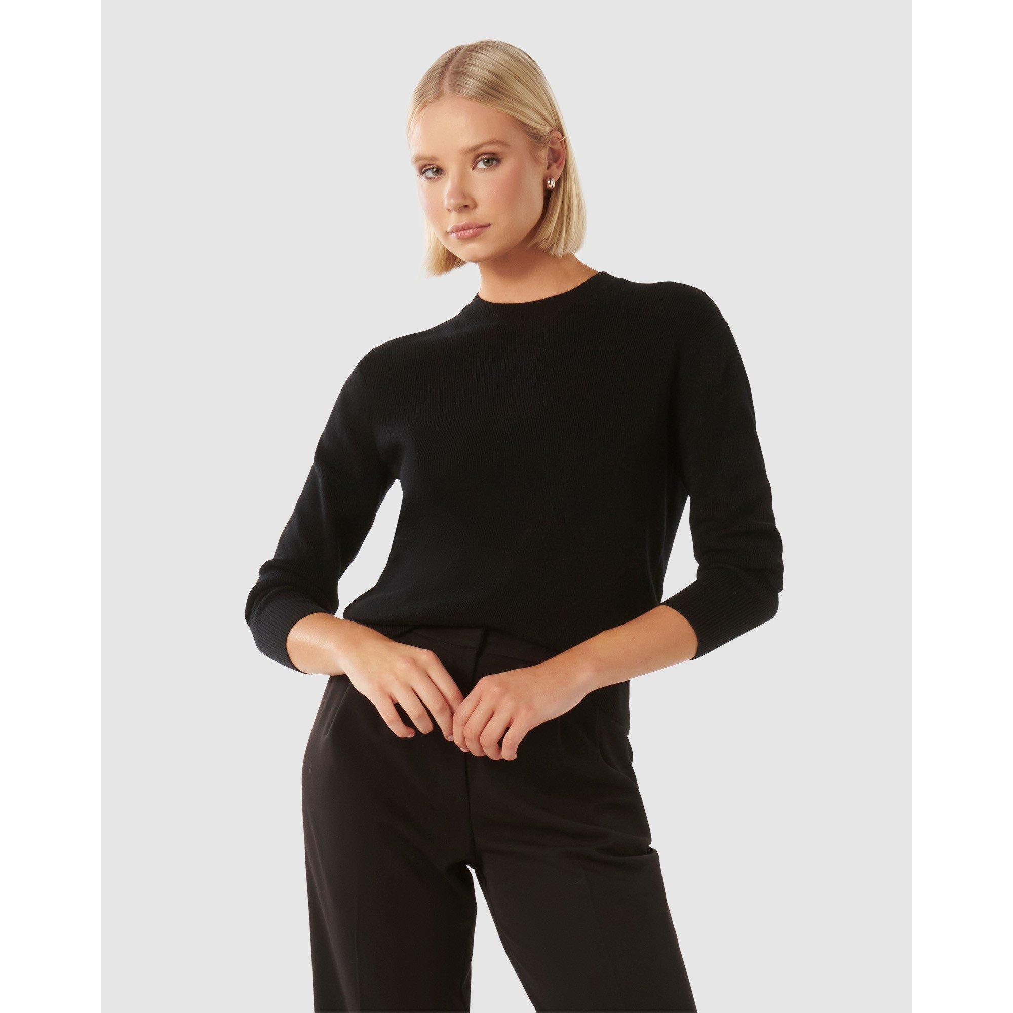 Black - Forever New - Pippa Crew Neck Essential Knit Jumper - 2