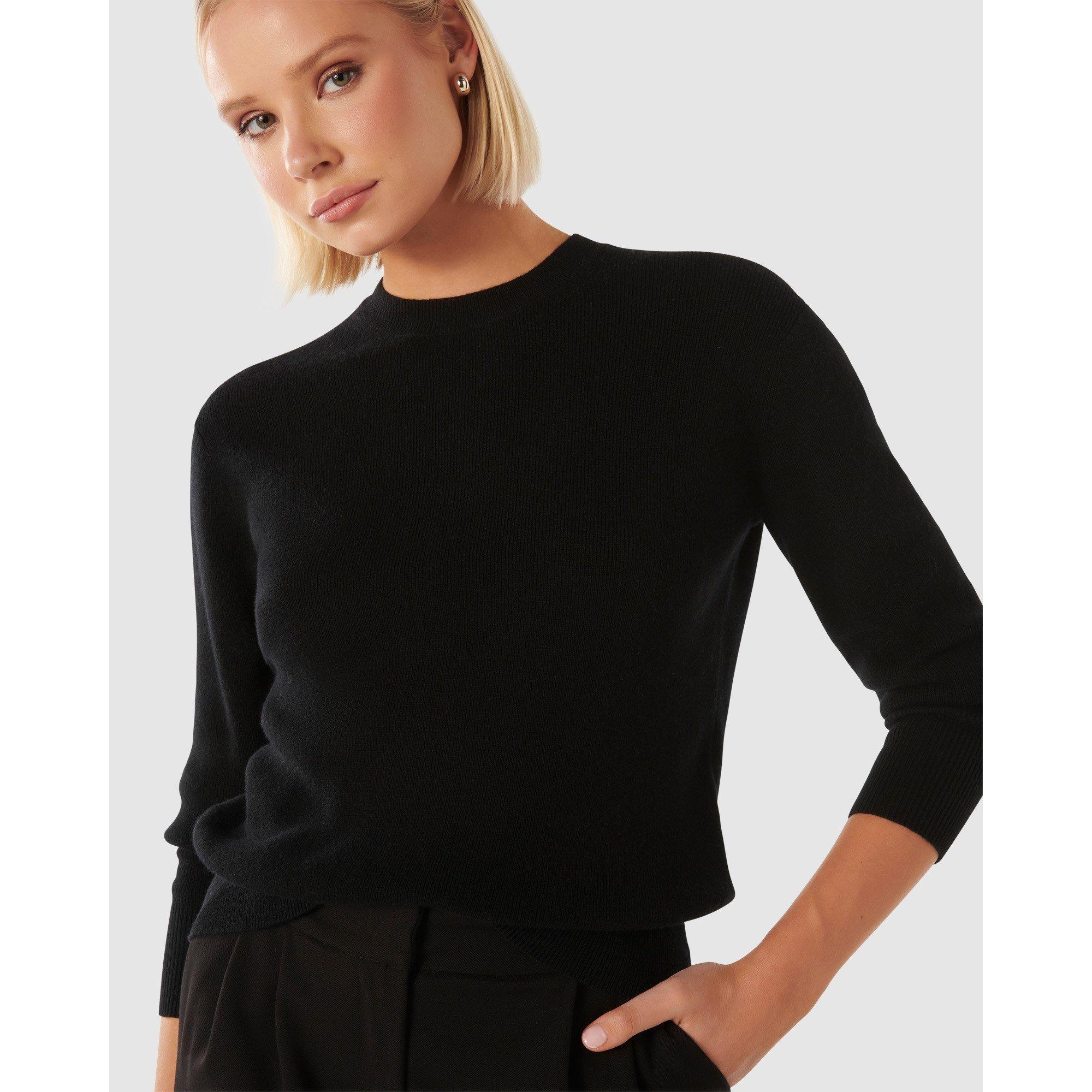 Black - Forever New - Pippa Crew Neck Essential Knit Jumper - 3