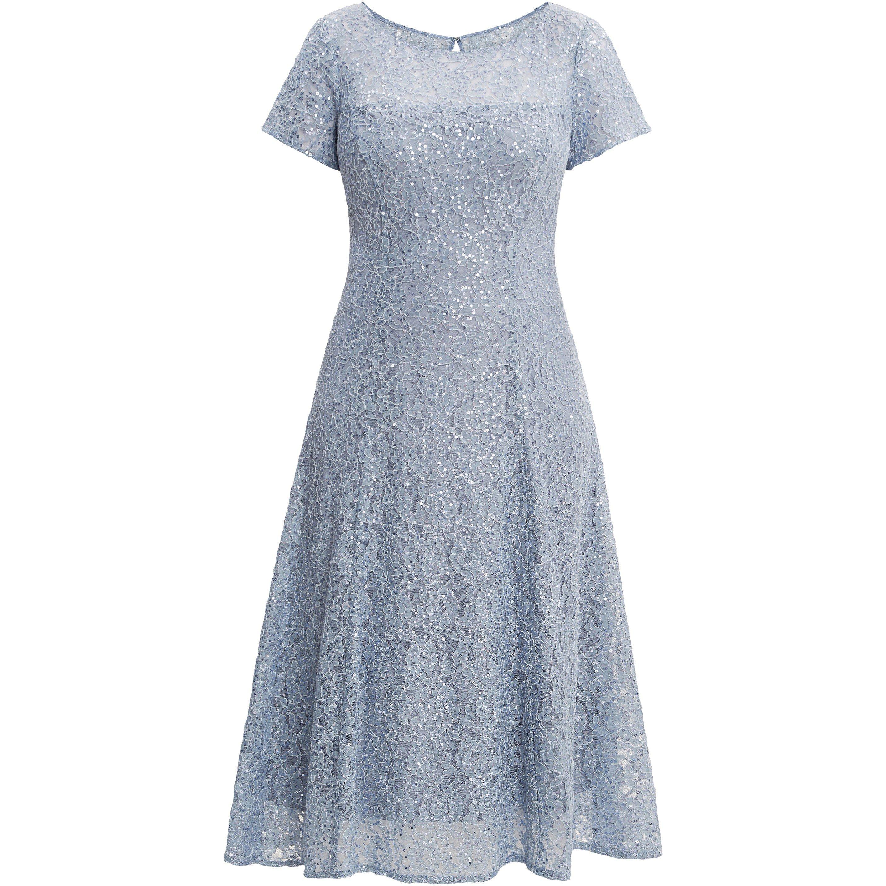 Hydrangea - Gina Bacconi - Genny Cap Sleeve Midi Sequin Lace Dress - 4