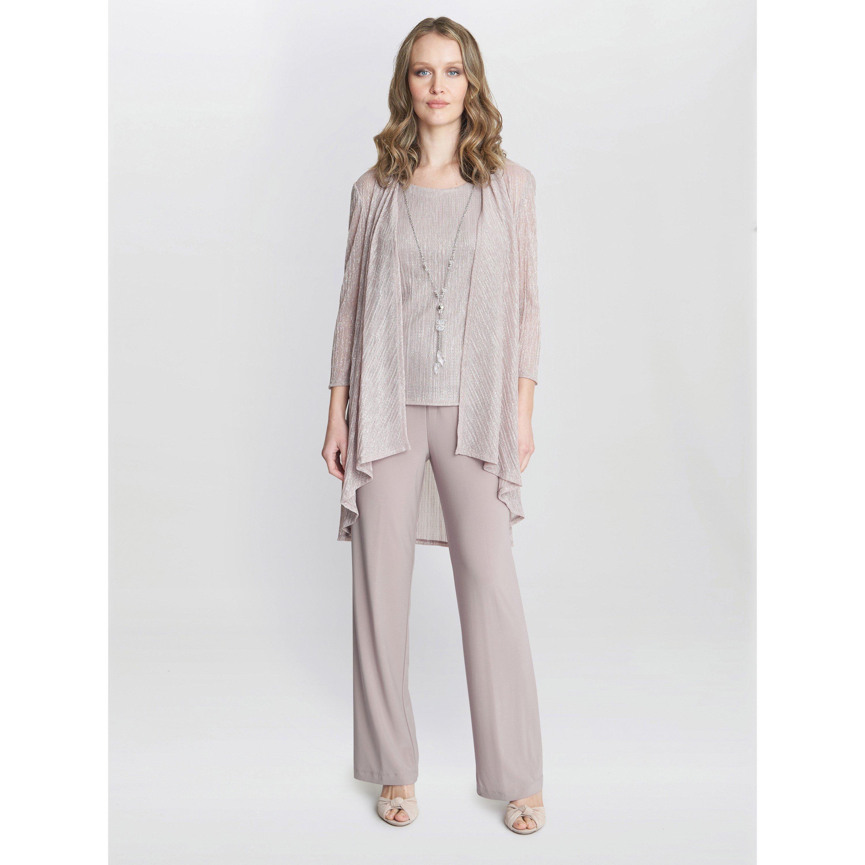 Blush - Gina Bacconi - Natasha 3 Piece Metallic Trouser Suit - 3