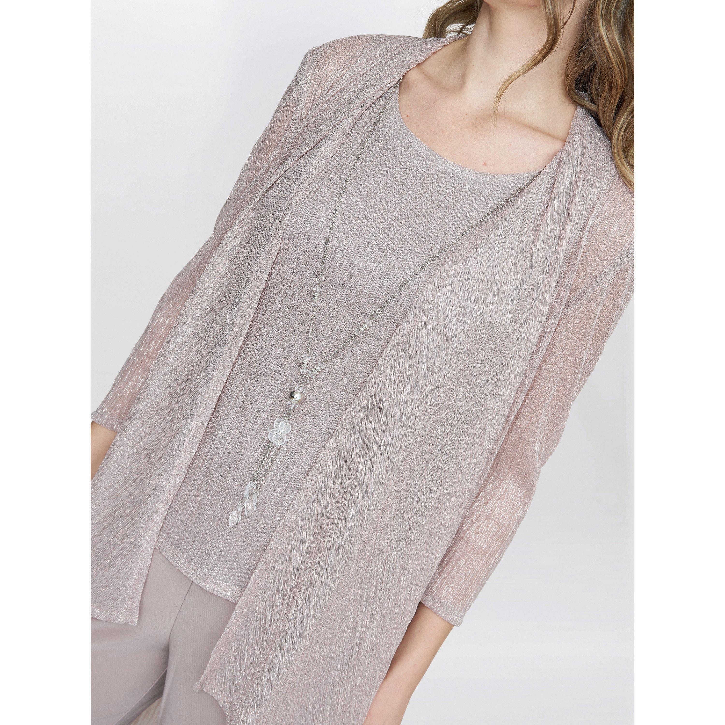 Blush - Gina Bacconi - Natasha 3 Piece Metallic Trouser Suit - 5