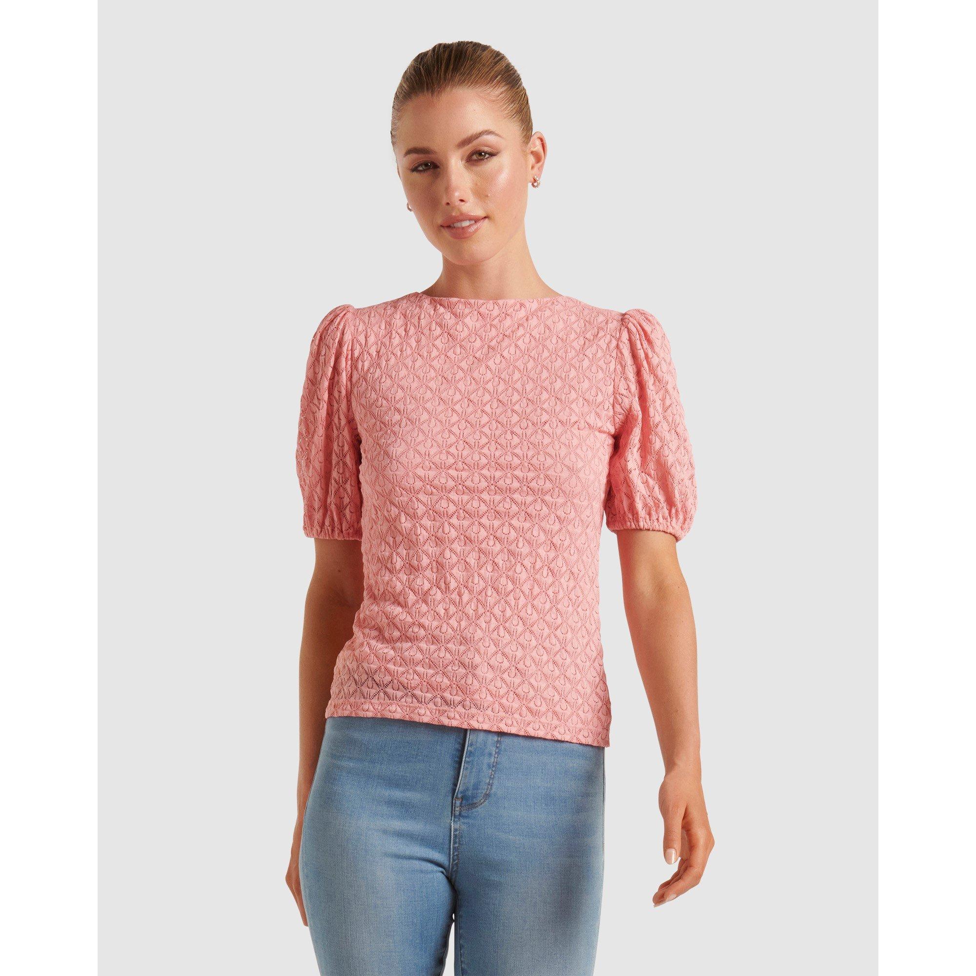 Conch Shell - Forever New - Shiloh Lace Crew Neck Top - 2