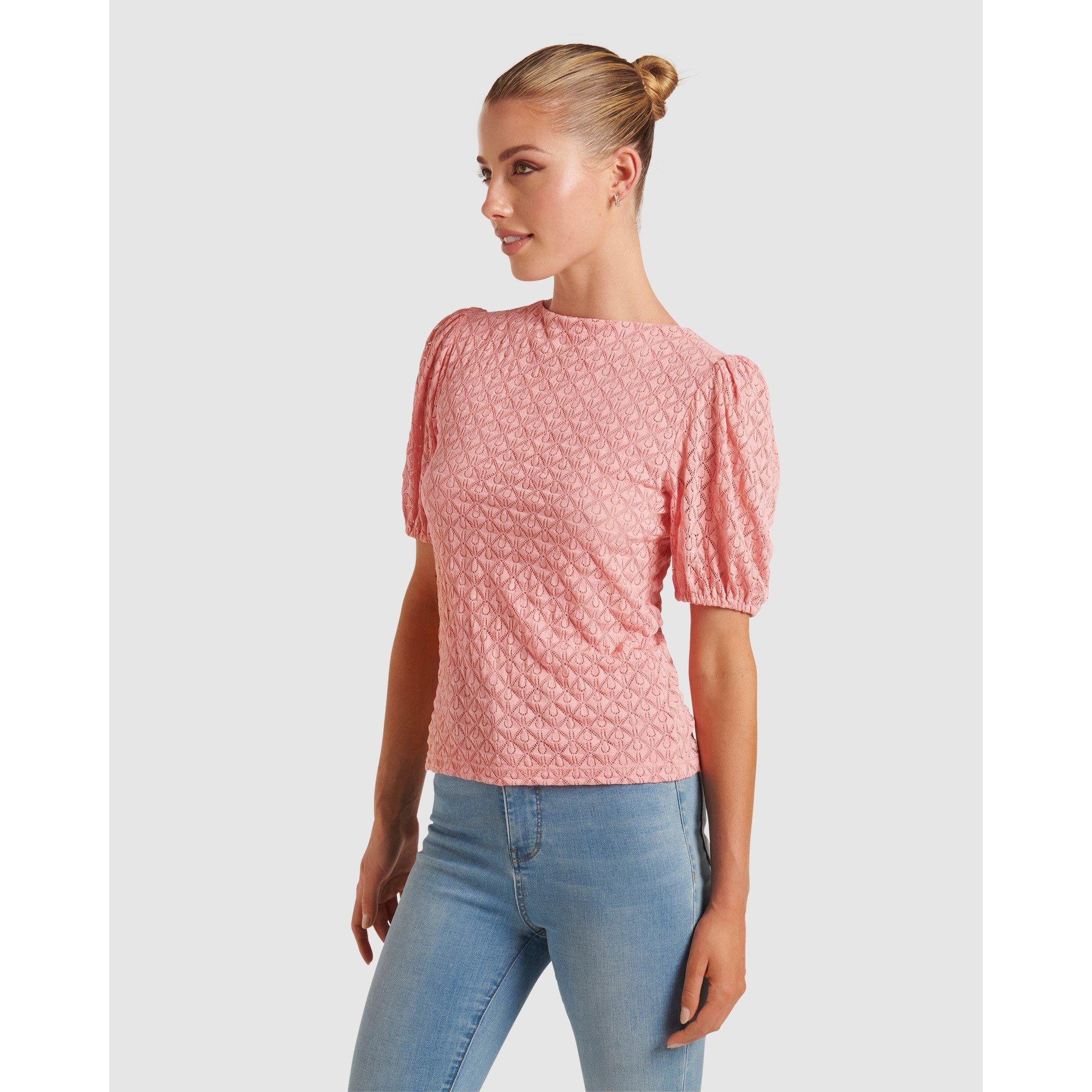Conch Shell - Forever New - Shiloh Lace Crew Neck Top - 4