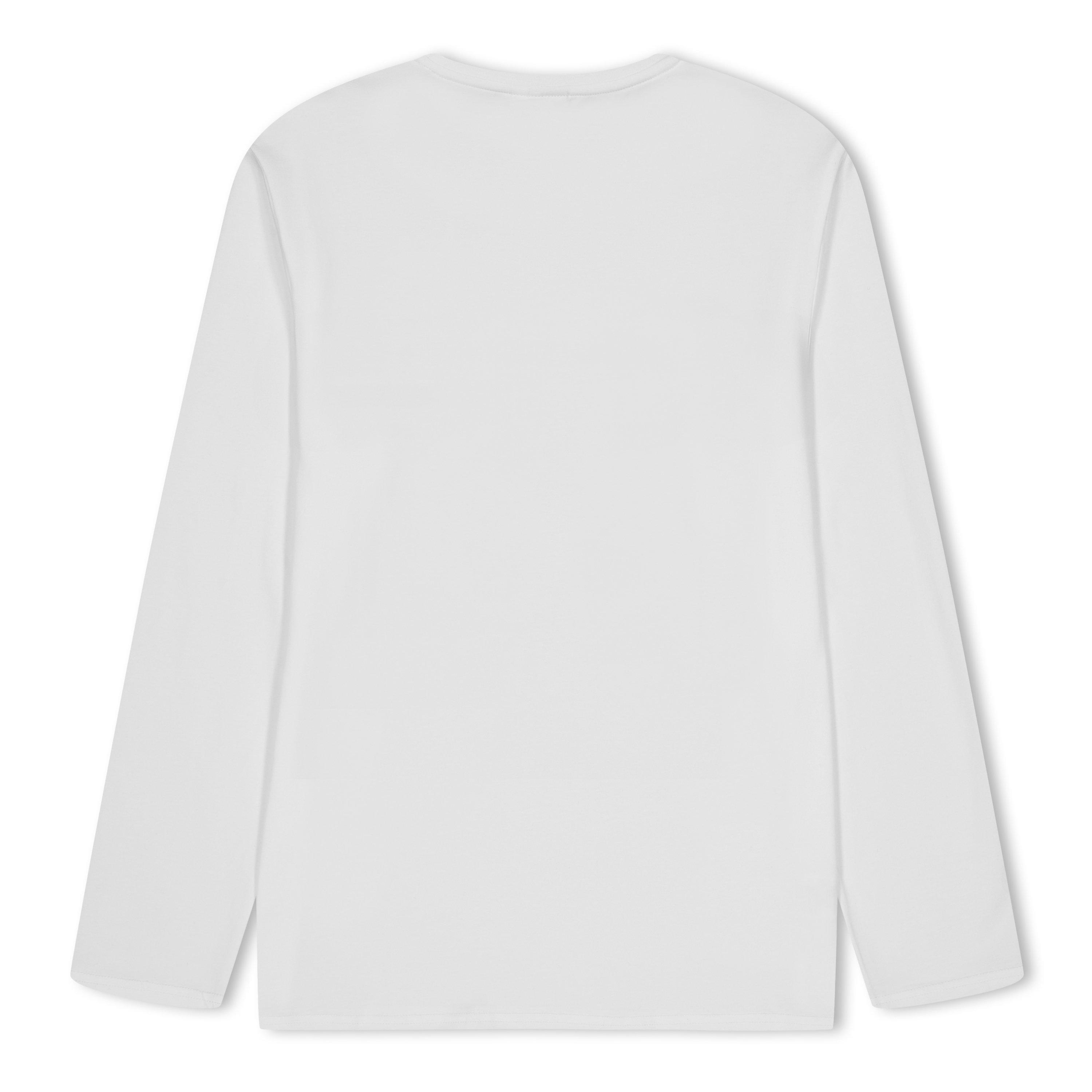 White 10P - Boss - Long-Sleeve T-Shirt, Small Logo Design - 2