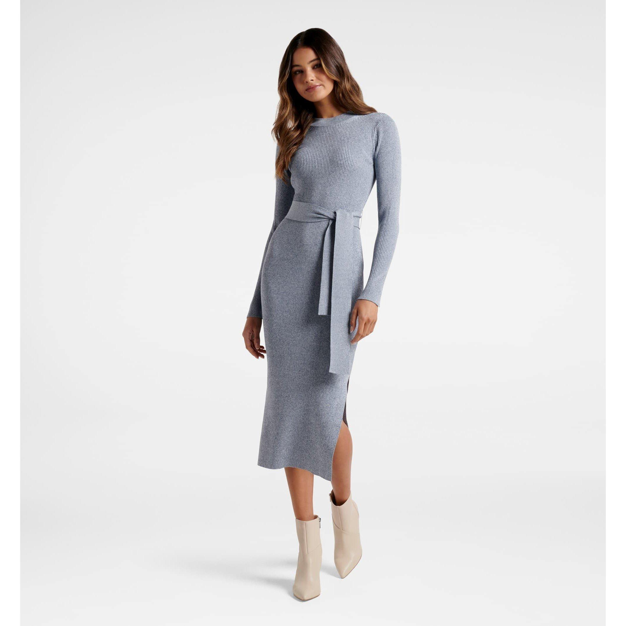 Blue Space Dye - Forever New - Grayson Midi Knit Dress - 2