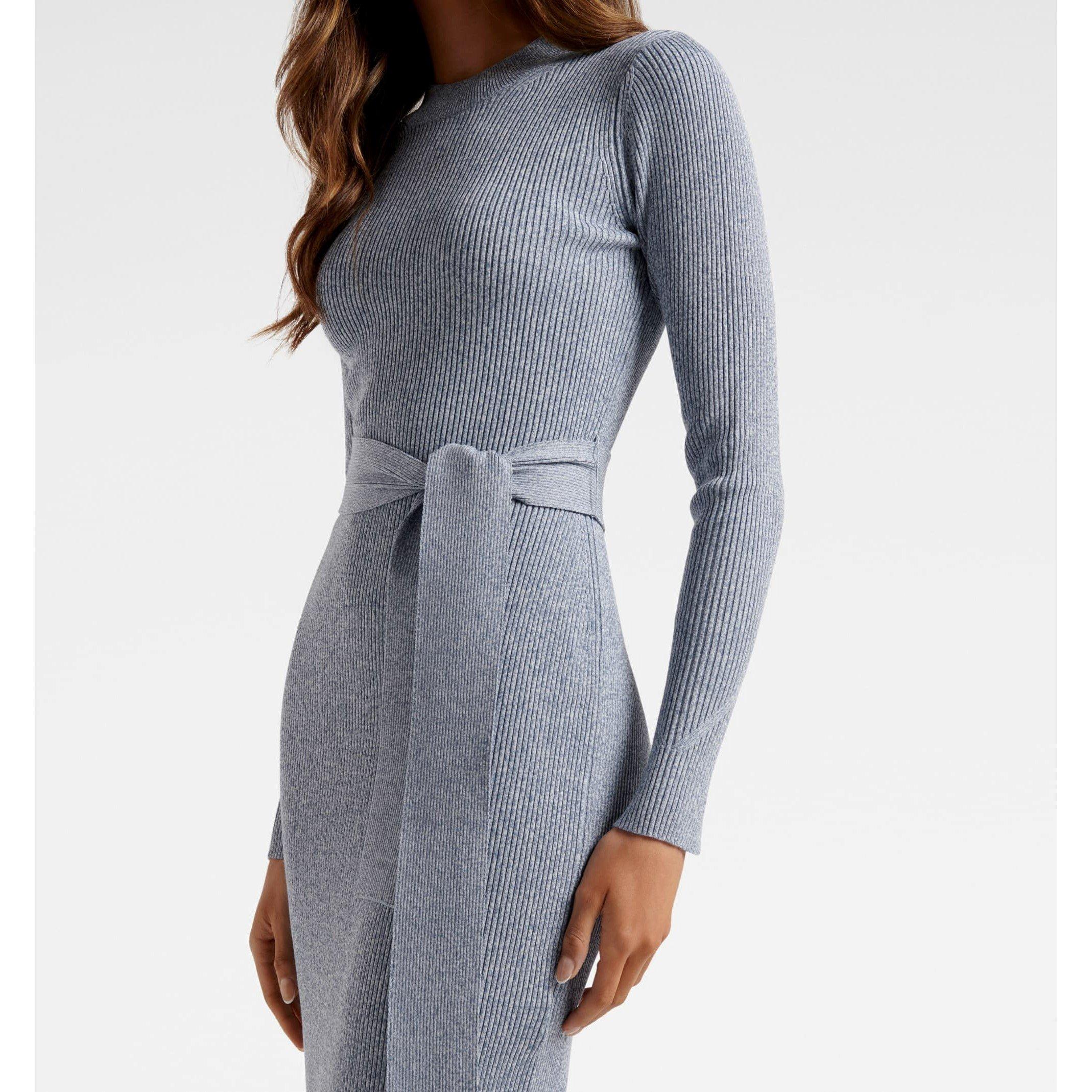 Blue Space Dye - Forever New - Grayson Midi Knit Dress - 3