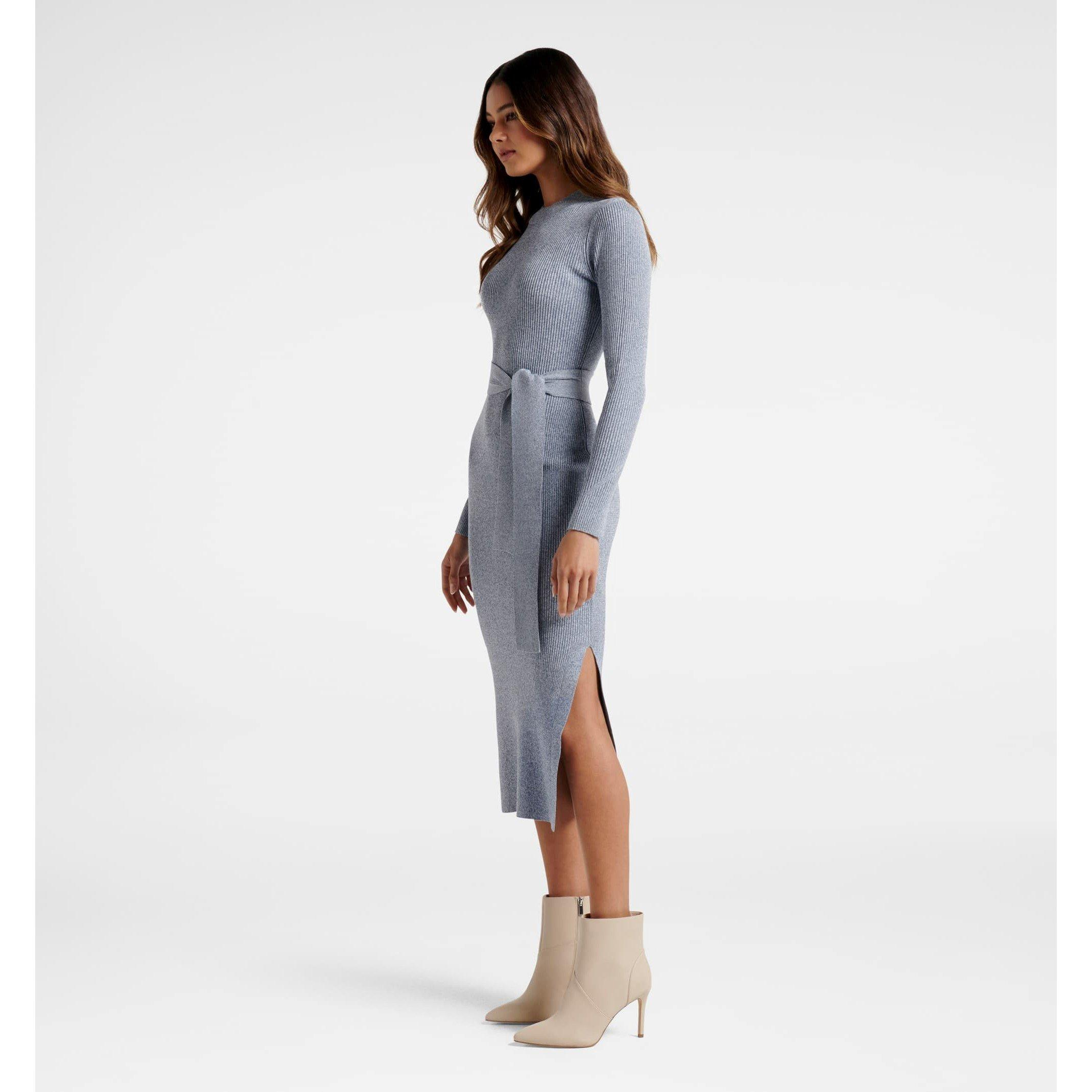 Blue Space Dye - Forever New - Grayson Midi Knit Dress - 4