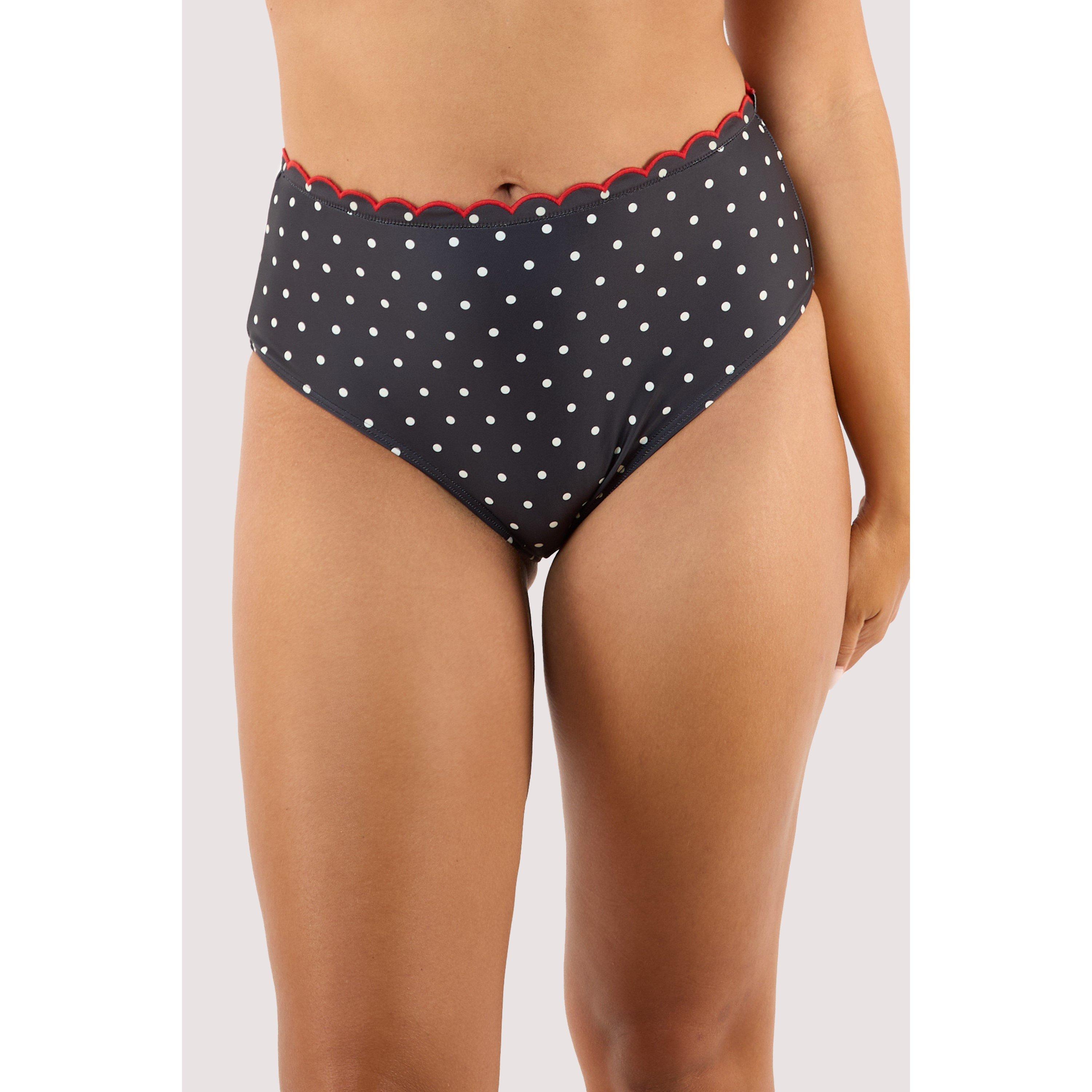 Polka Dot - Peek and Beau - Sadie Polka Dot Scallop High Waist Brief - 1