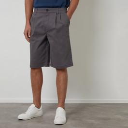 Threadbare Pleated Relaxed Fit Stretch Chino Shorts