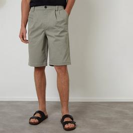 Threadbare Pleated Relaxed Fit Stretch Chino Shorts